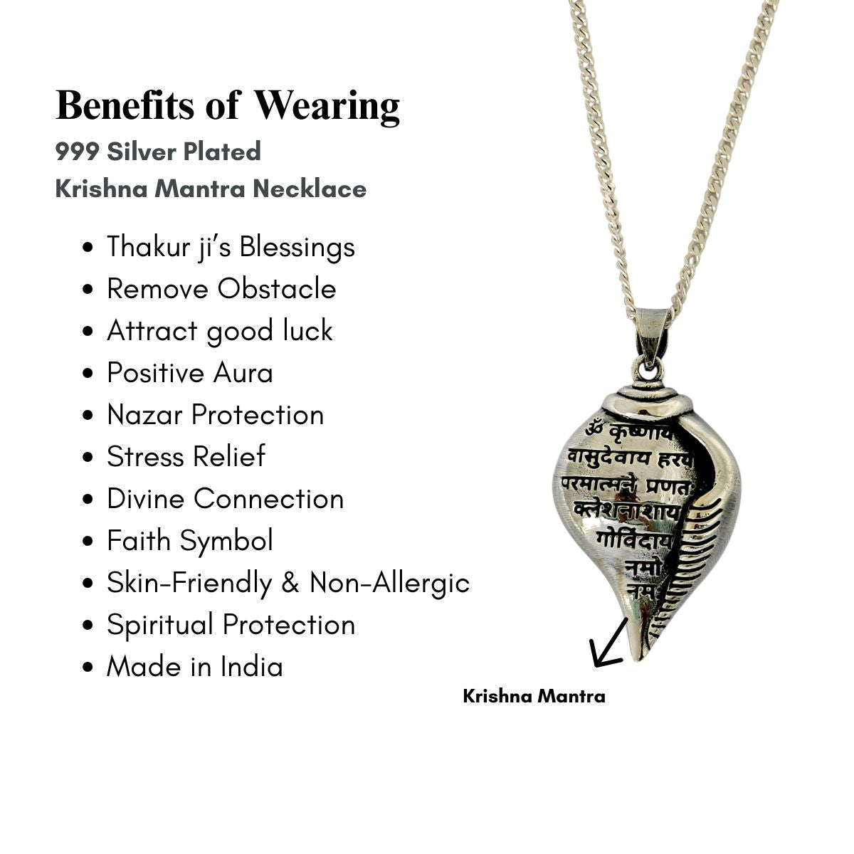 Thakur Ji Shankh Mantra Pendant