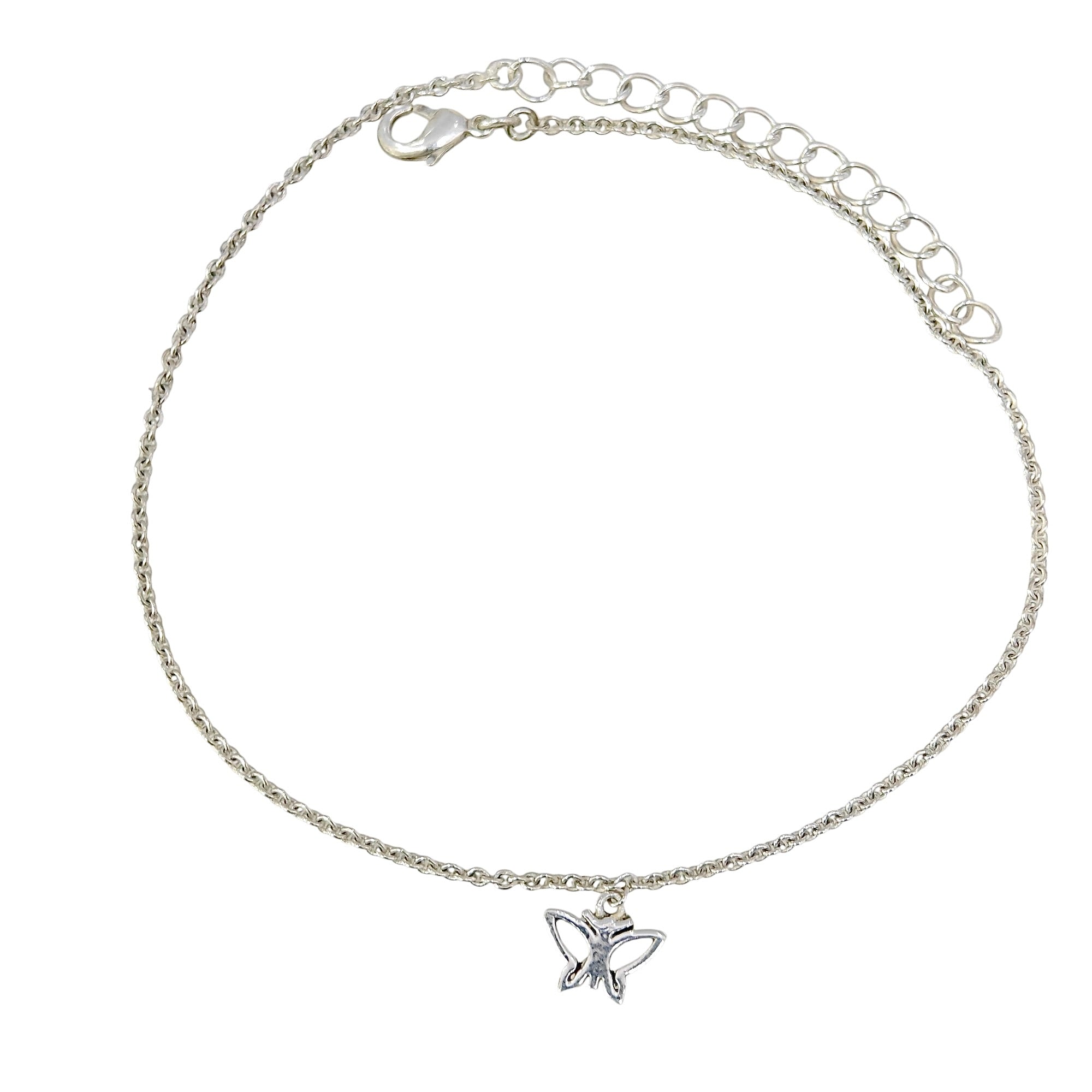 Butterfly Anklet with 999 Pure Silver Plating