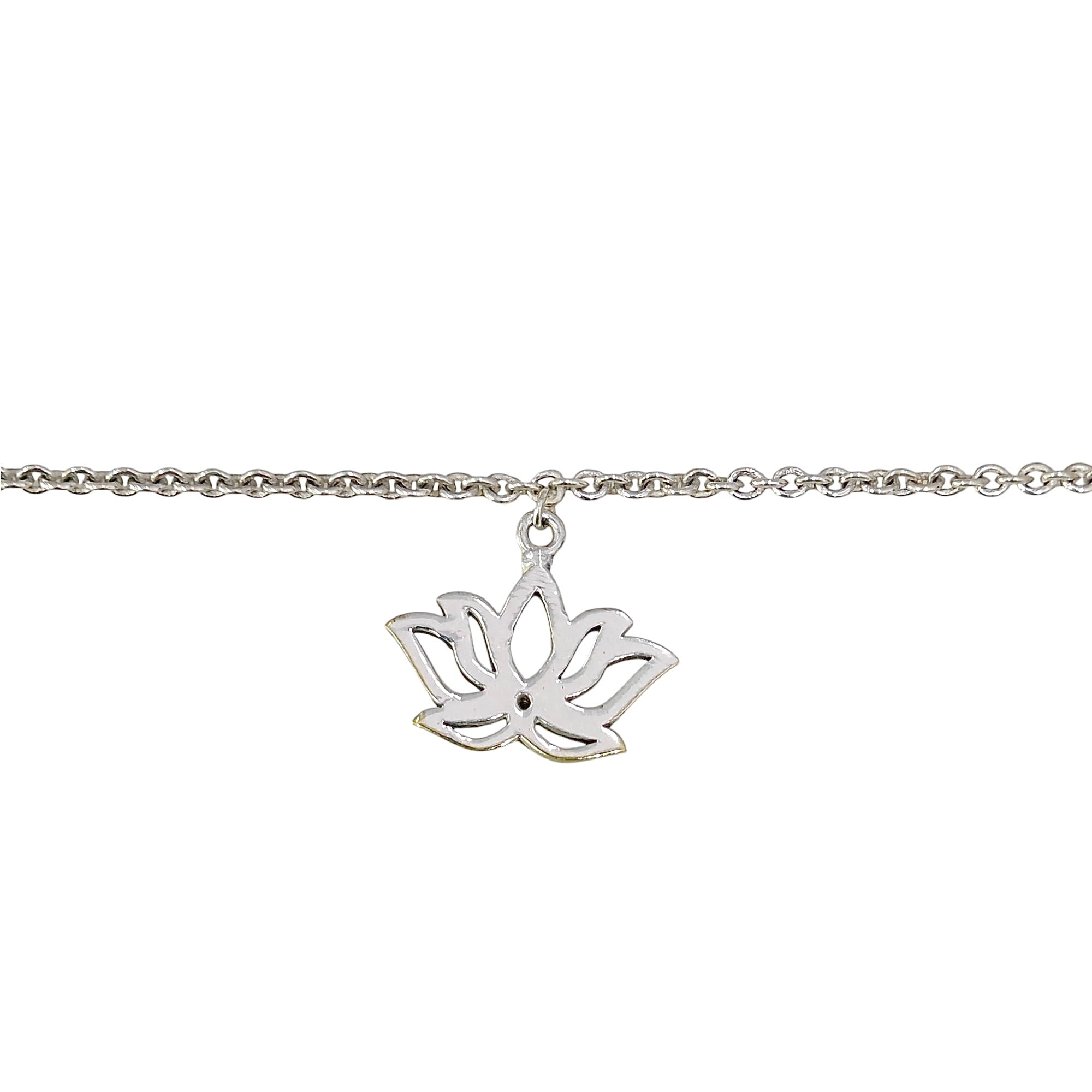 Lotus Anklet with 999 Pure Silver Plating