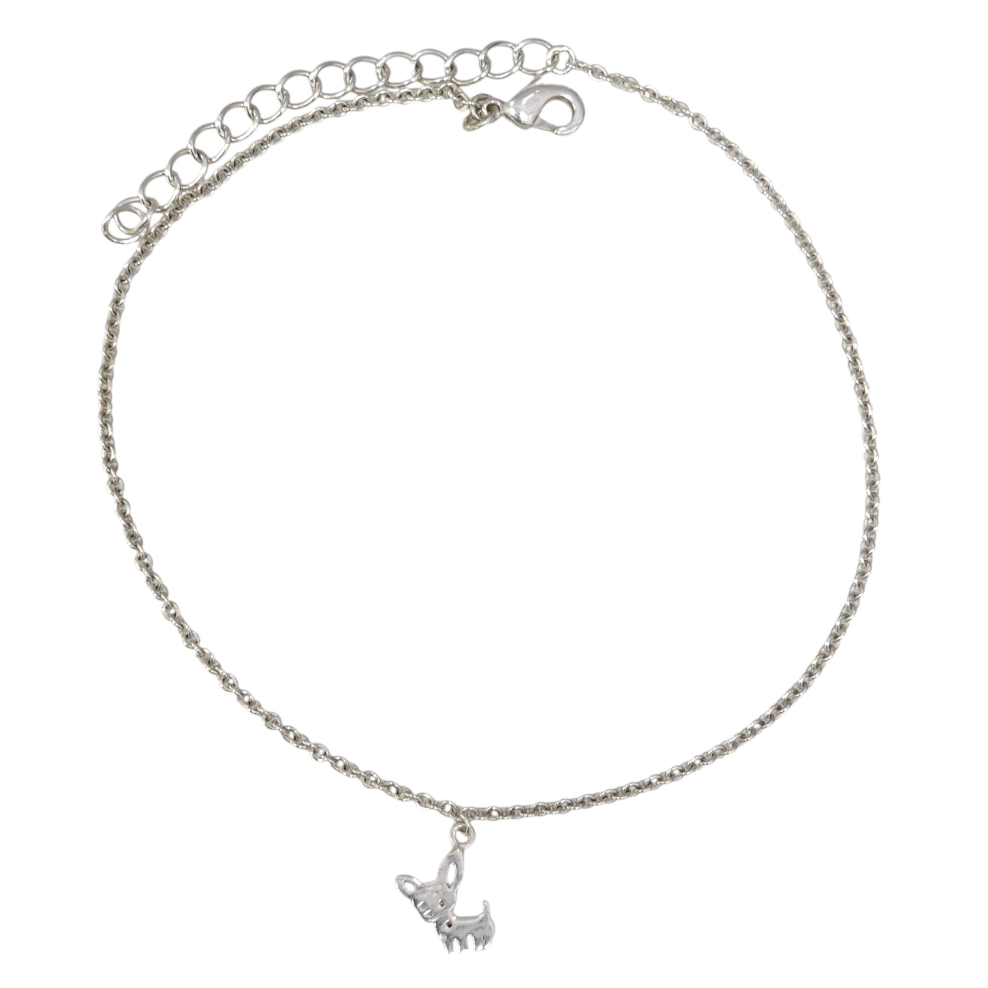Cute Cat Anklet with 999 Pure Silver Plating