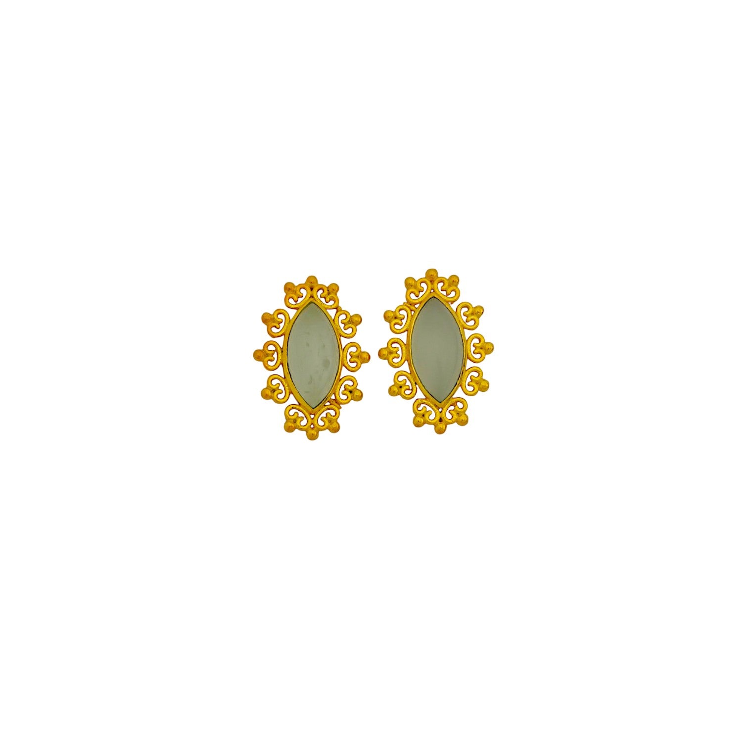 Aqua Marquise Stud in 18K Gold Plating