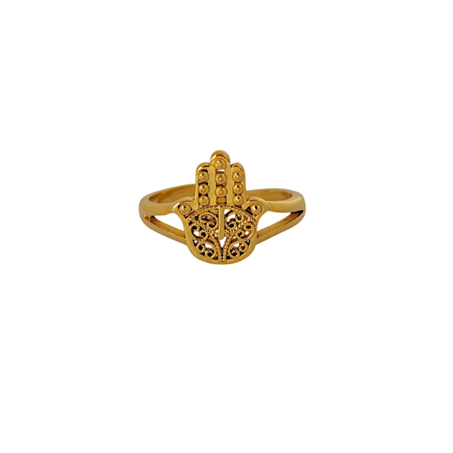 Humsa Hand Ring in 18K Plating
