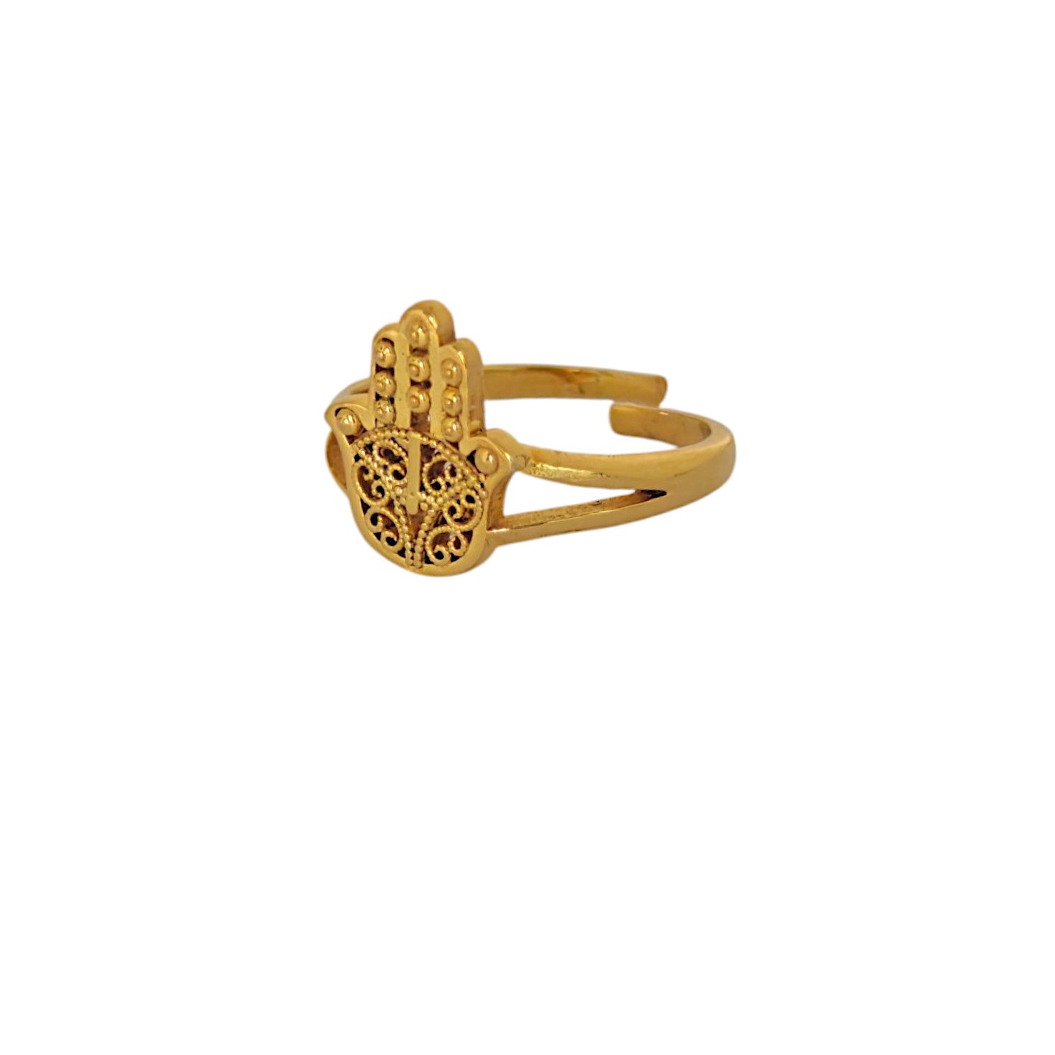 Humsa Hand Ring in 18K Plating