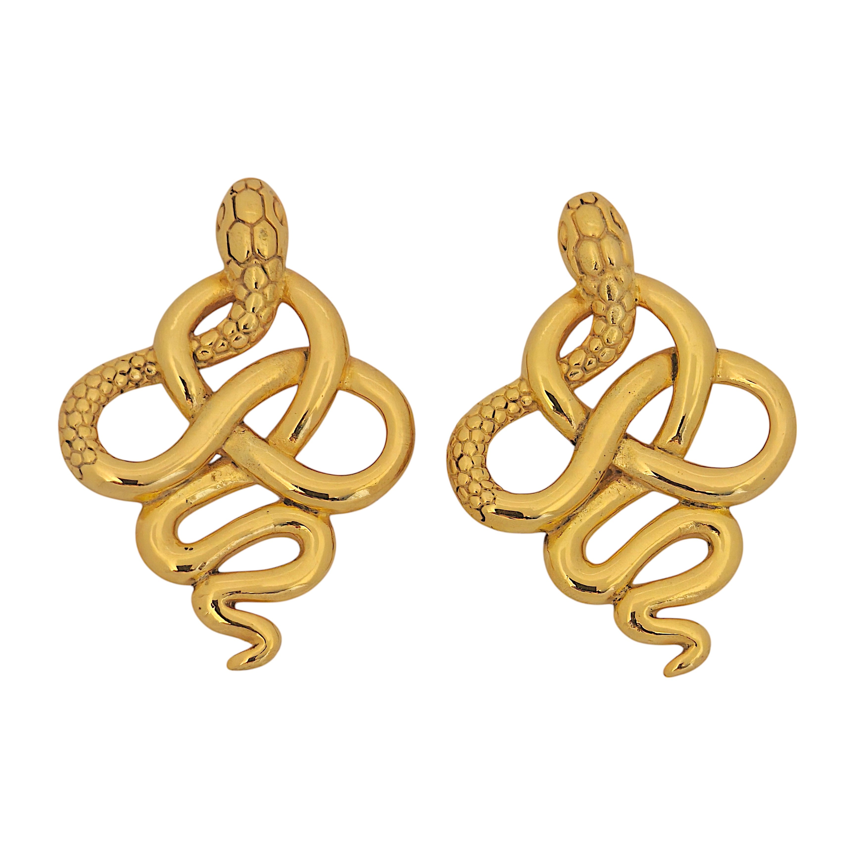 Infinity Serpent Studs in 18k Gold Plating