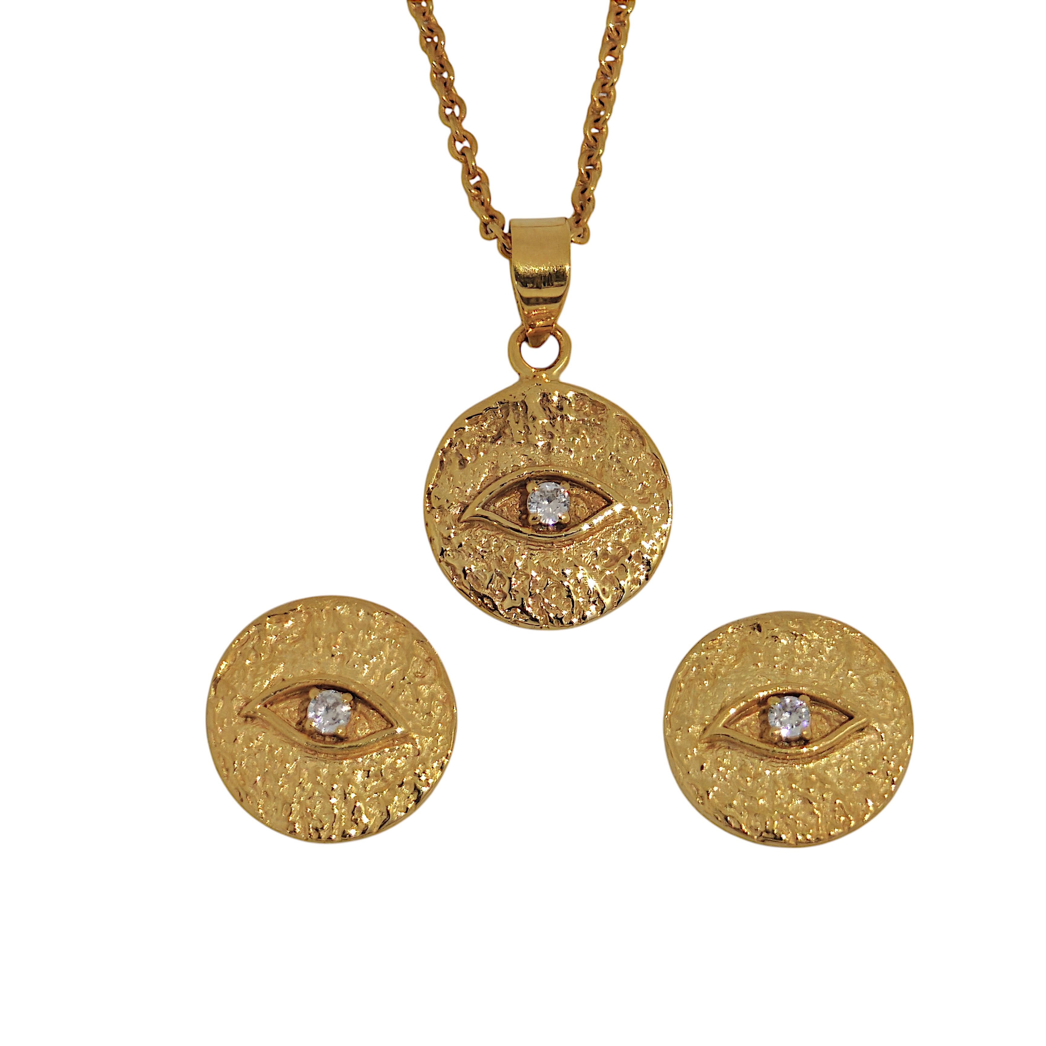 Evil Eye Necklace in 18k Gold Plating