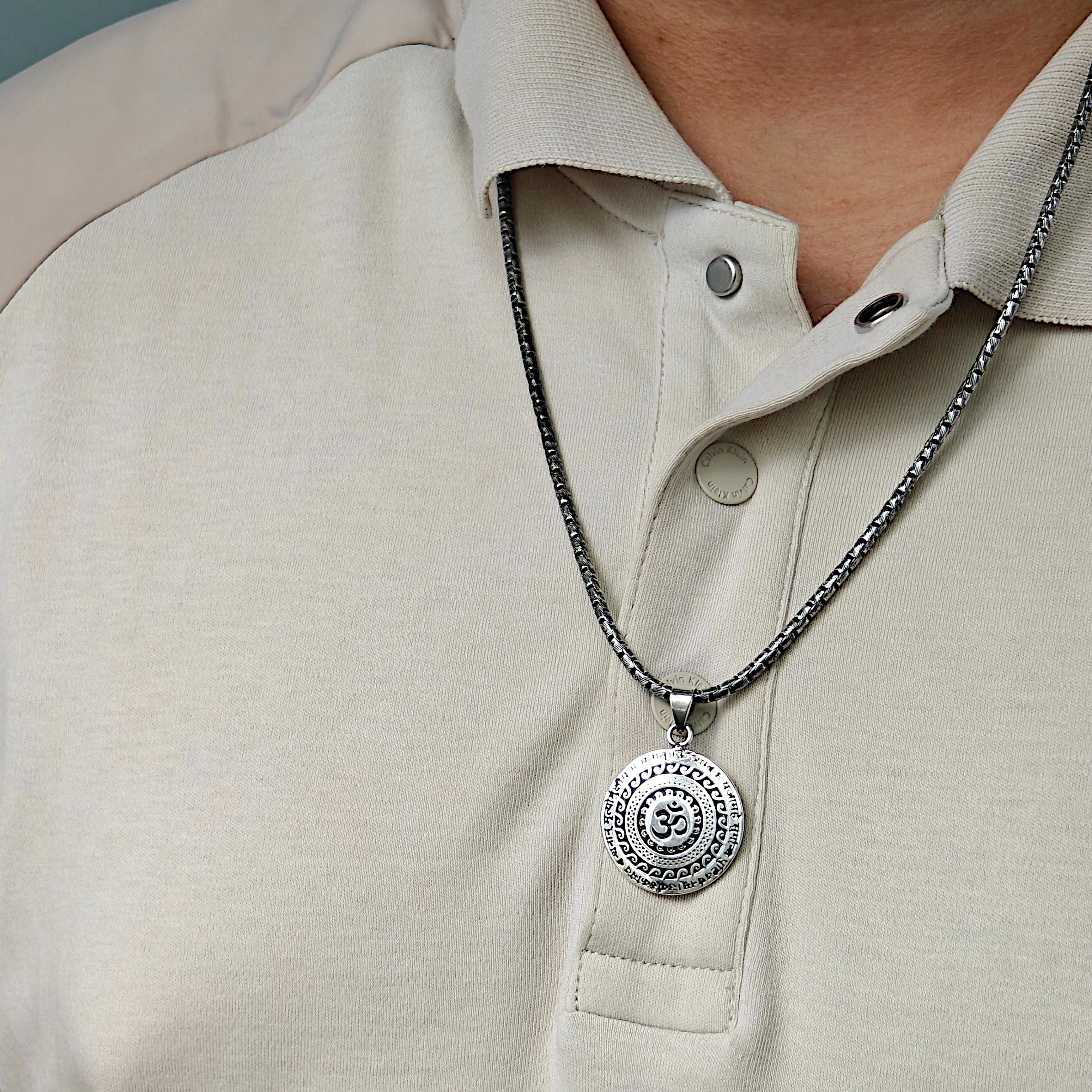 999 Pure Silver Plated Maha Mrityunjaya Mantra Necklace