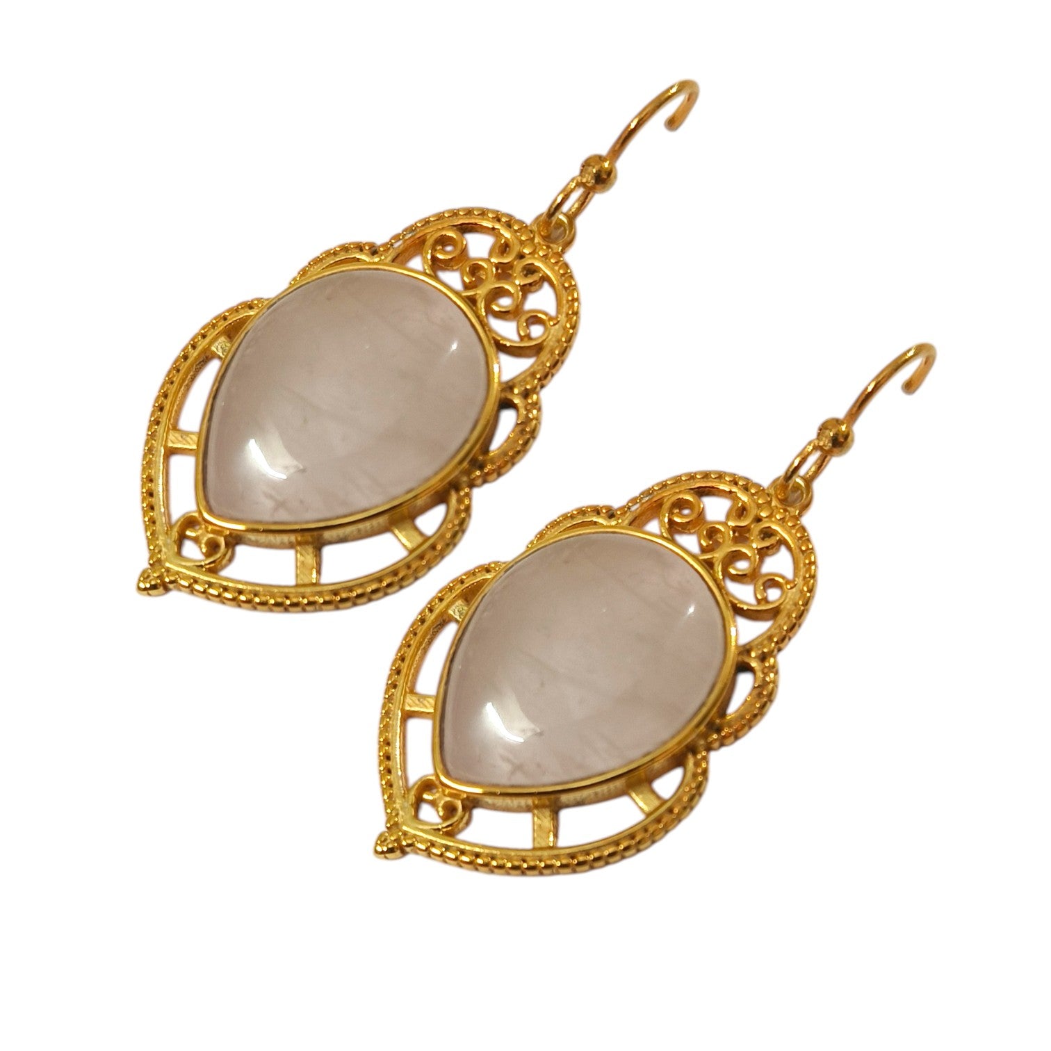 Royal Rose Quartz Chandeliers in 18k Gold Plating