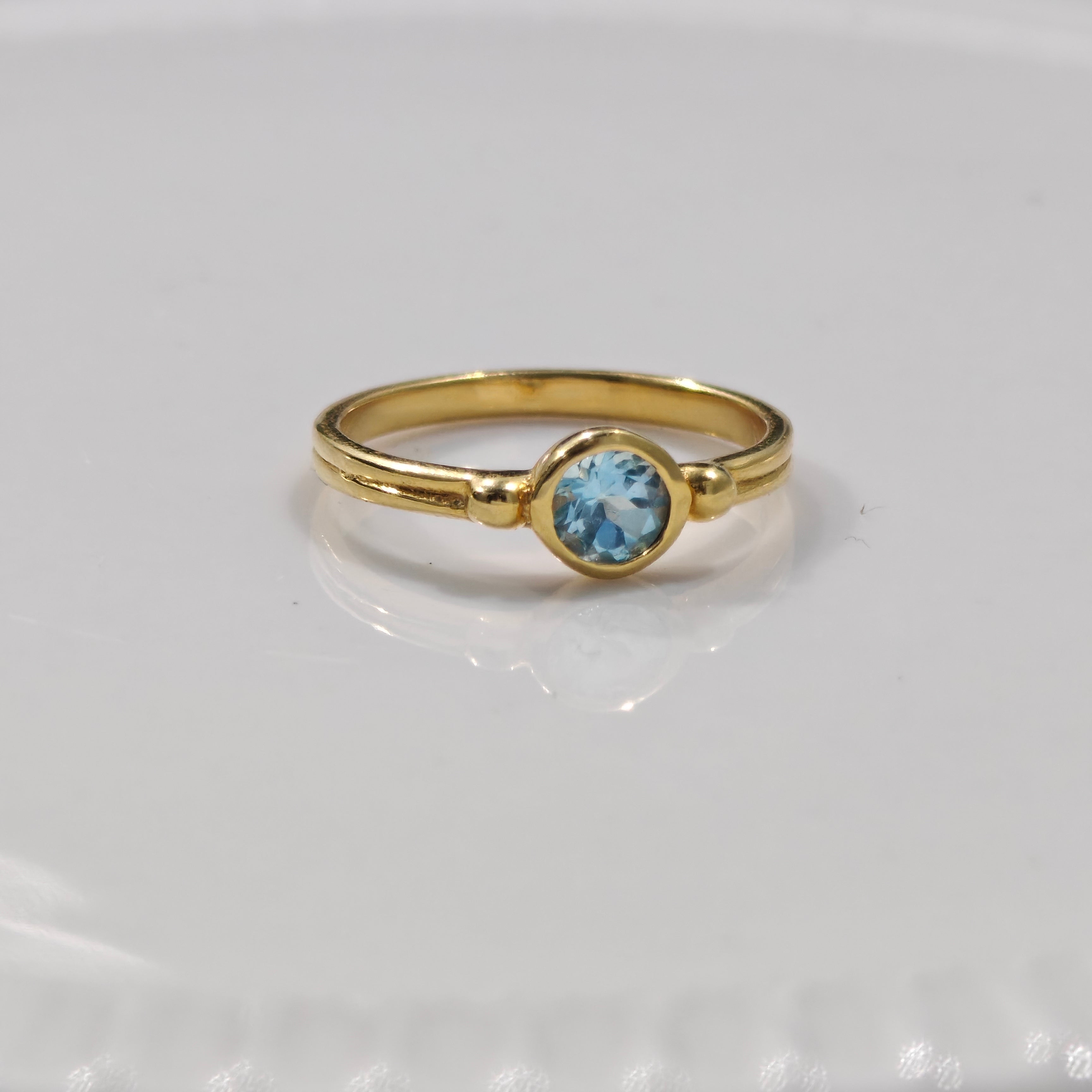 Celeste Blue Solitaire 925 silver Ring