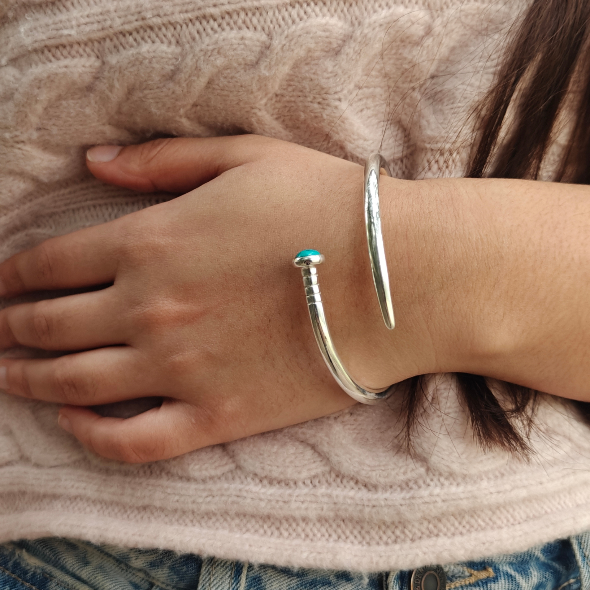 Nail bangle bracelet