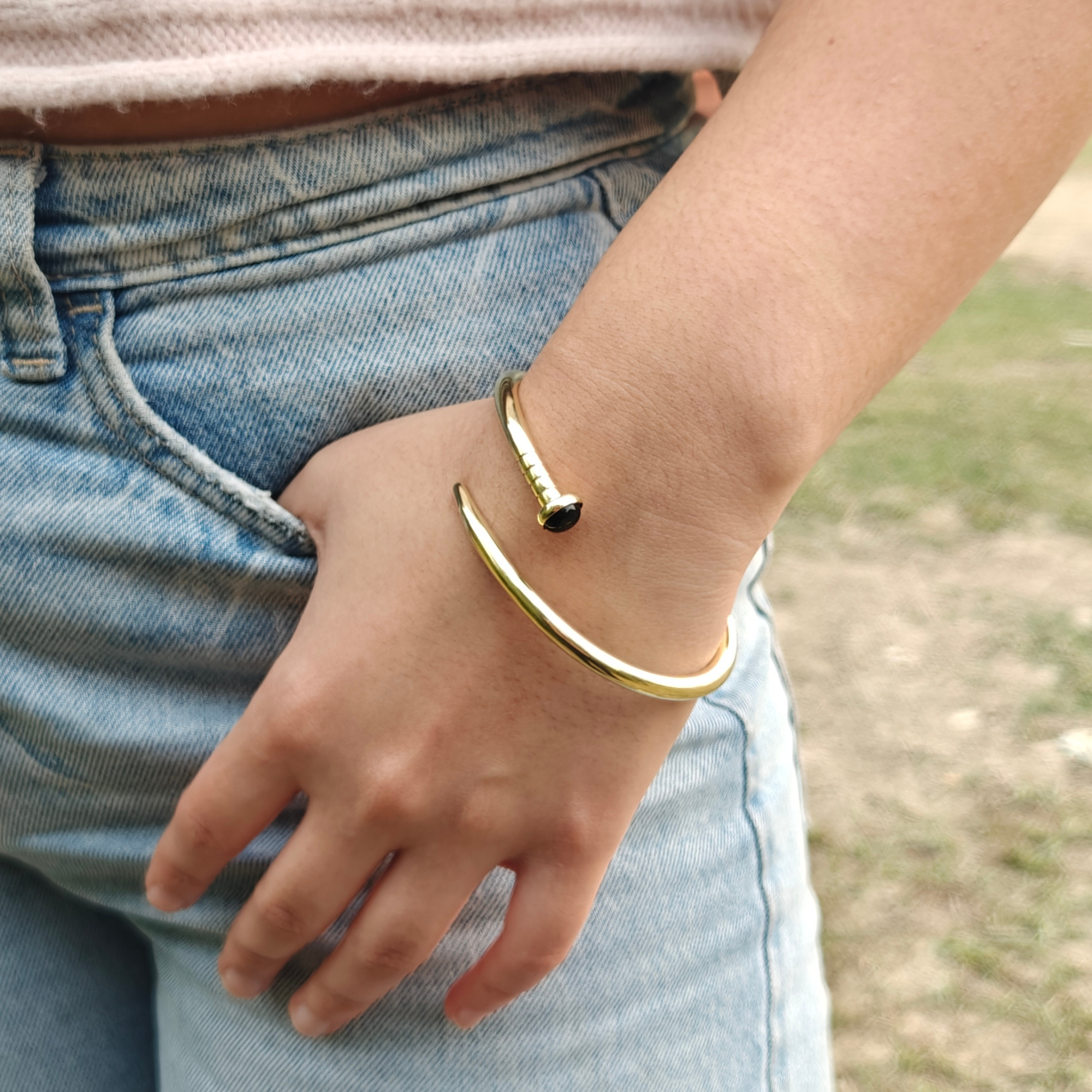 Nail bangle bracelet