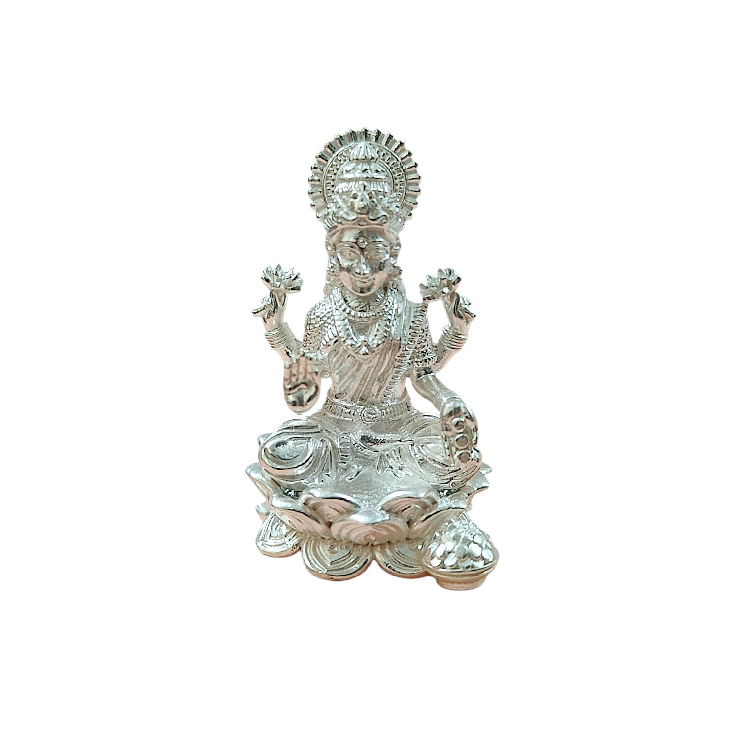 Mini Lakshmi Ji Murti in 999 Pure Silver Plating
