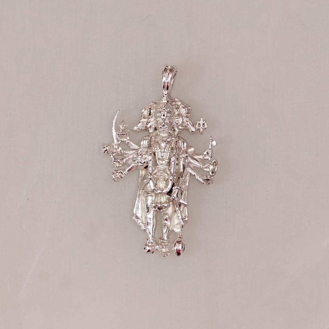 Panchmukhi Hanuman Ji Necklace with 999 Pure Silver Coating