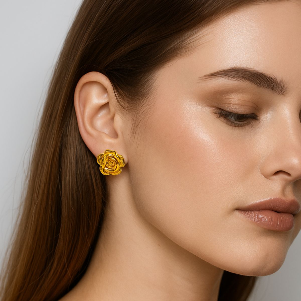 Rose Stud- 18k Gold Plated