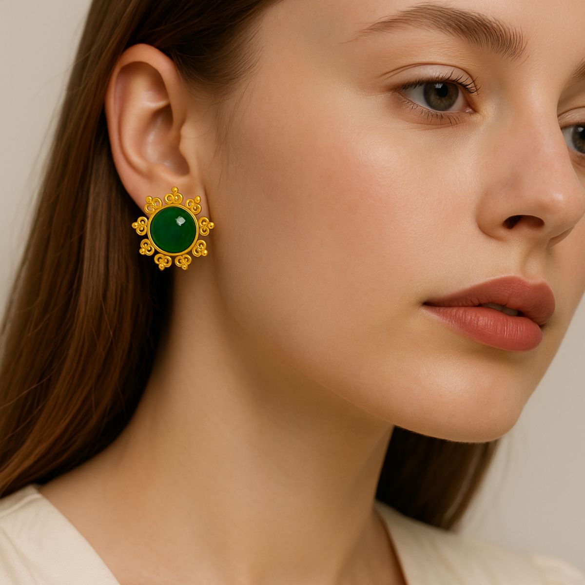 Classic Green Onyx Stud