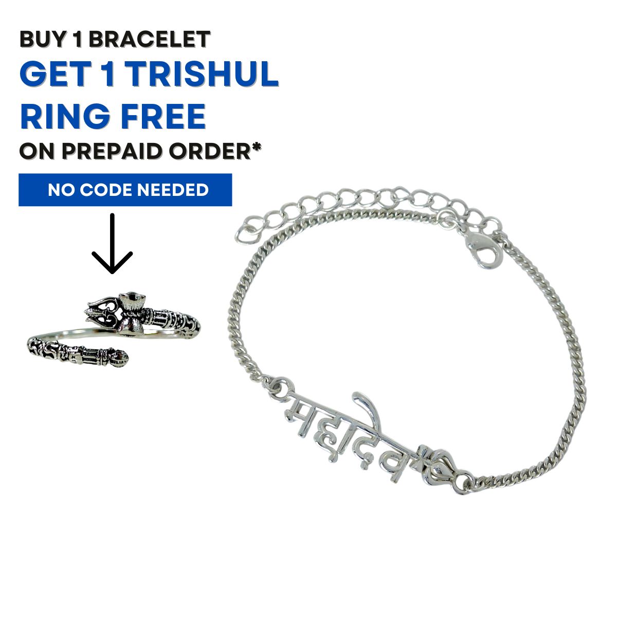 Mahadev Women’s Bracelet in 999 Pure Silver Plating