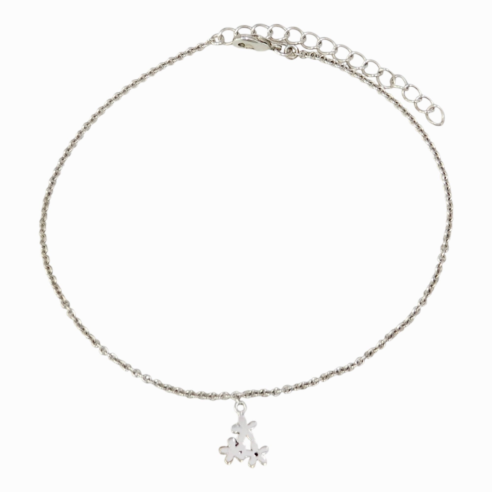Lucky Flowers Anklet with 999 Pure Silver plating