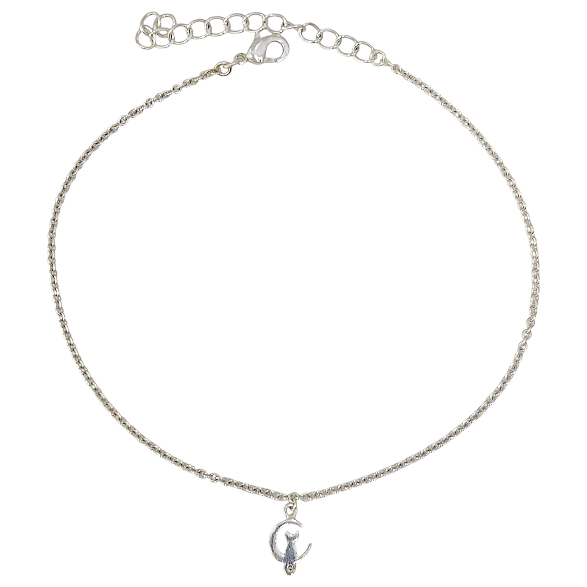 Celestial Cat Anklet with 999 Pure Silver Plating