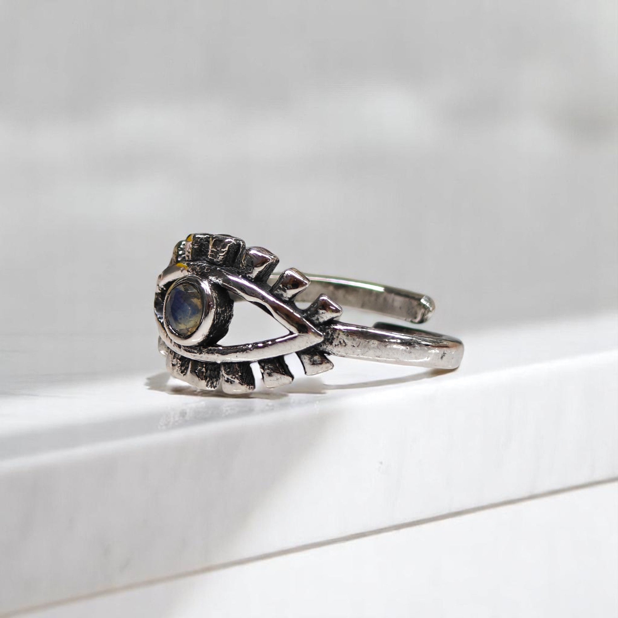 Evil Eye Ring in 92.5 Silver