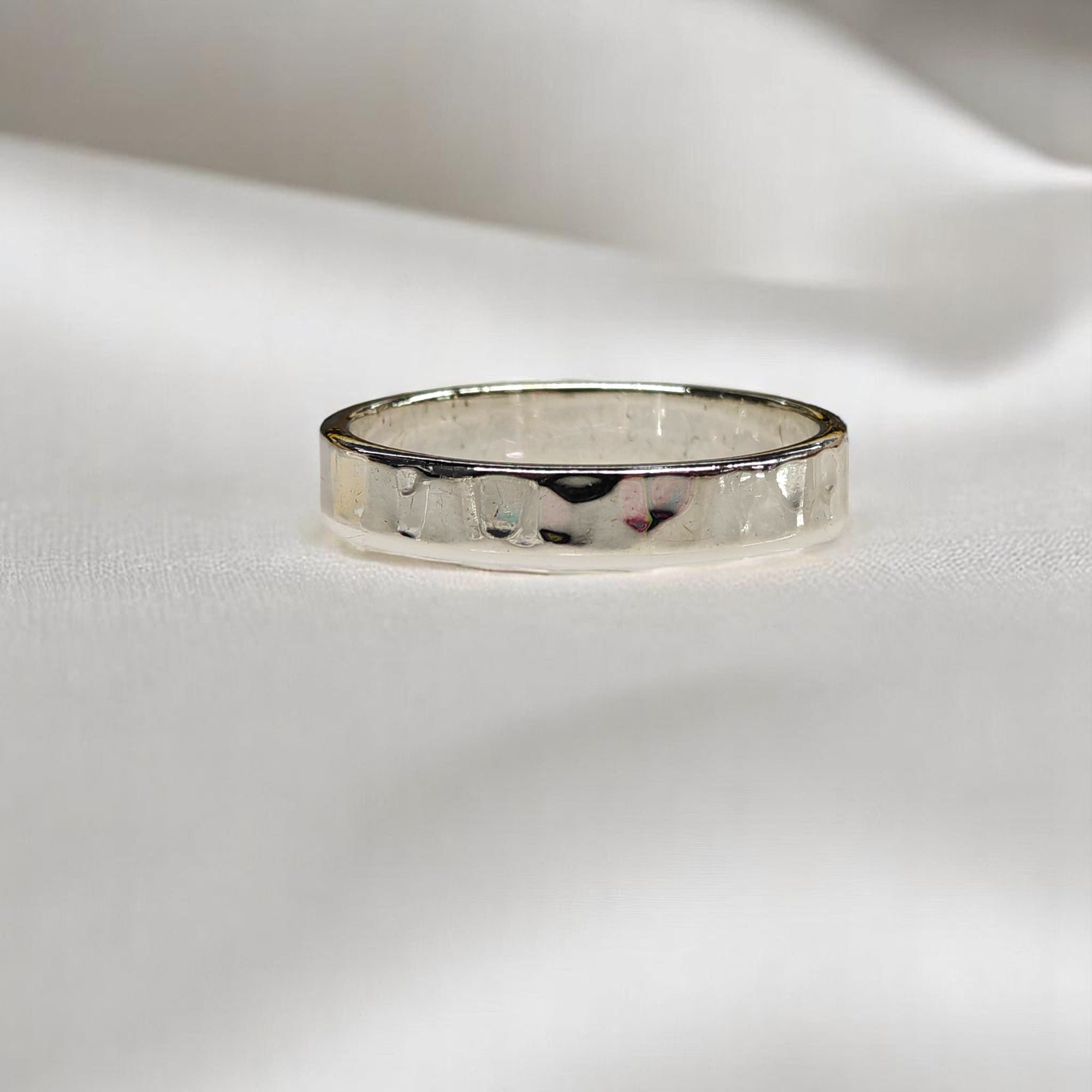 Hammered Band Ring in 92.5 Silver