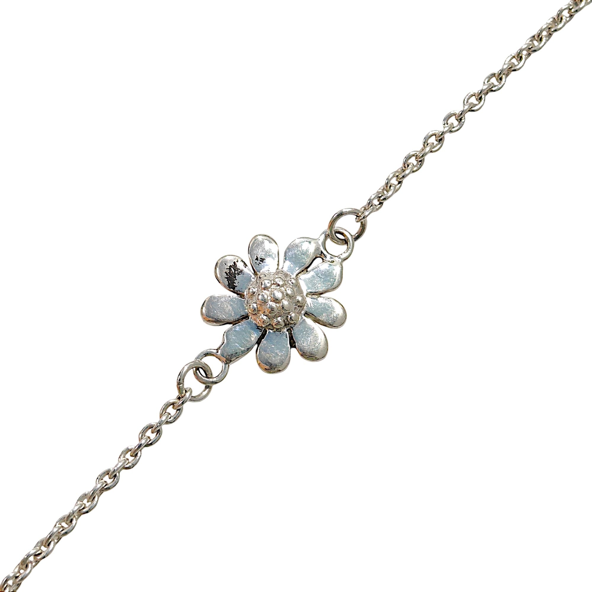 Daisy Flower Bracelet in 92.5 Silver