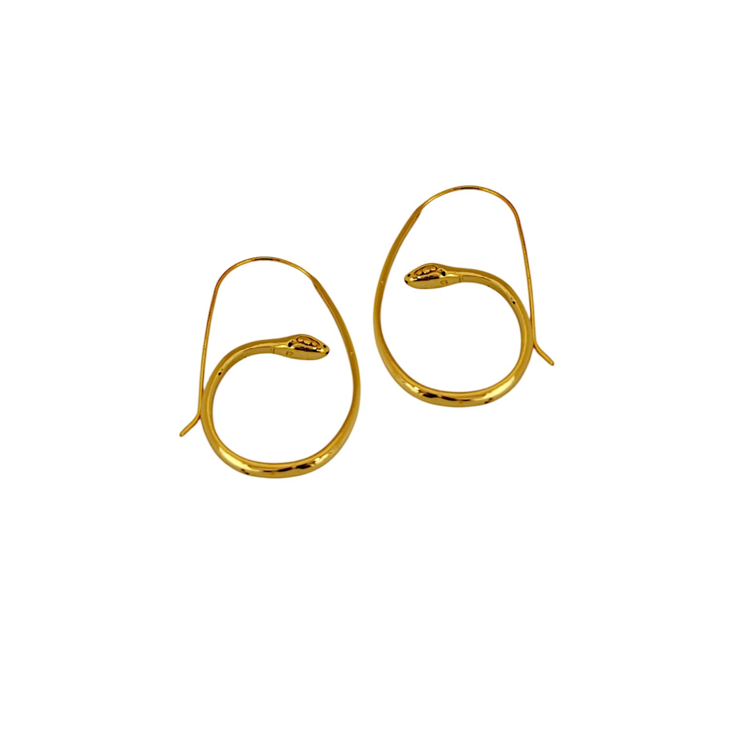 Snake Hoop Earrings in 18K Gold Plating