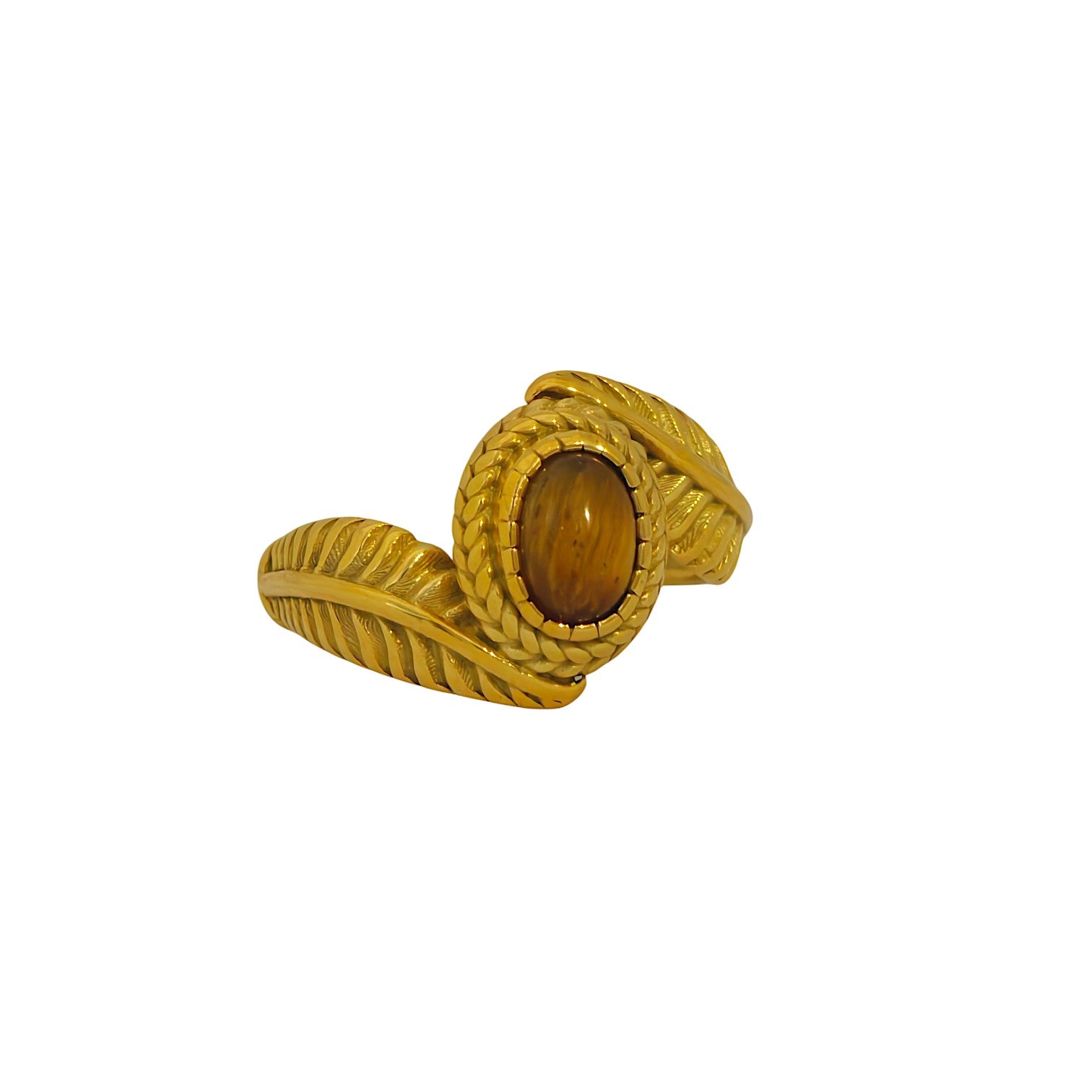 Tiger Leaf Ring in 18k Gold Plating