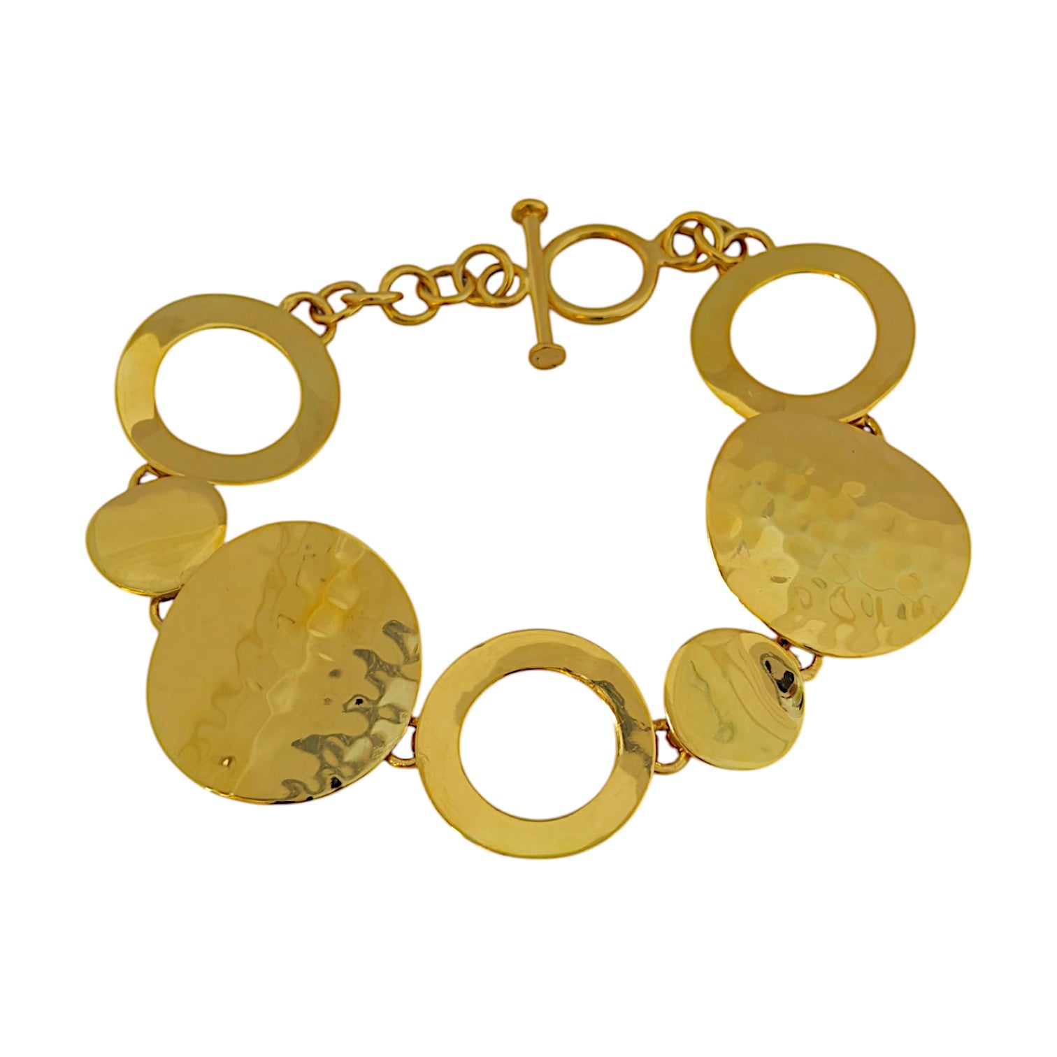 Round Metallic Bracelet in 18K Gold Plating
