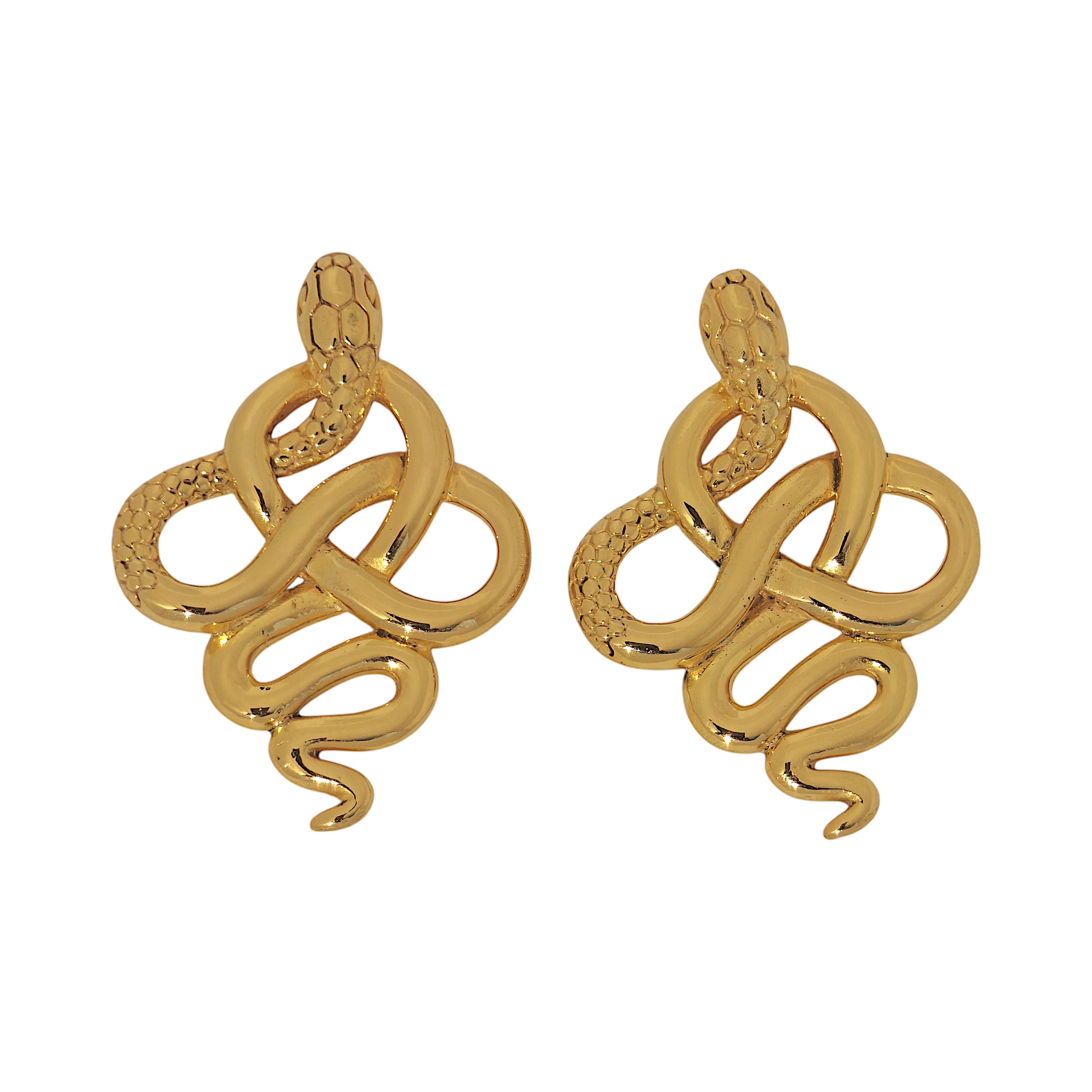 Infinity Serpent Studs in 18k Gold Plating