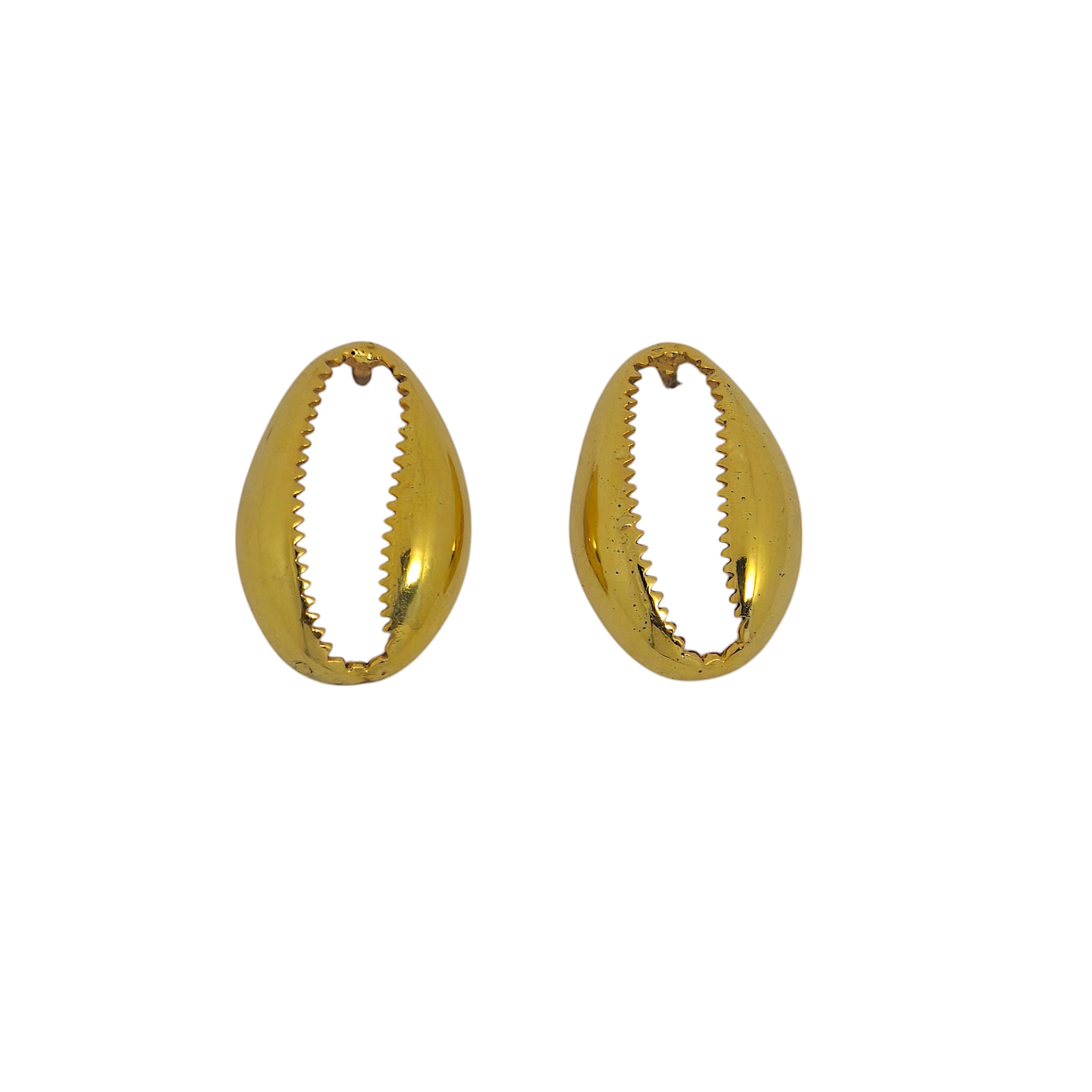 Golden Shell Earrings in 18k Gold Plating