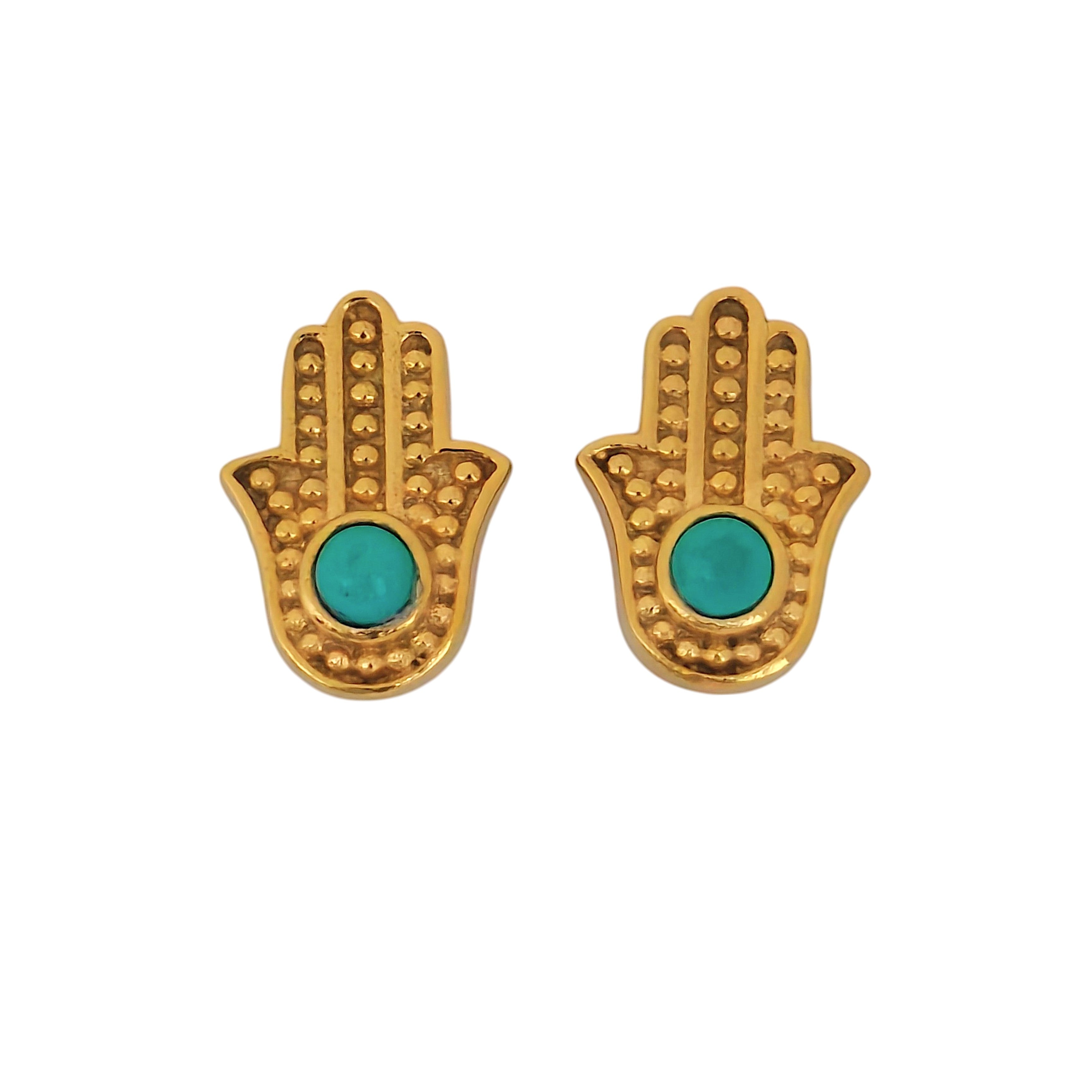 Guardian Hamsa Studs in 18k Gold Plating