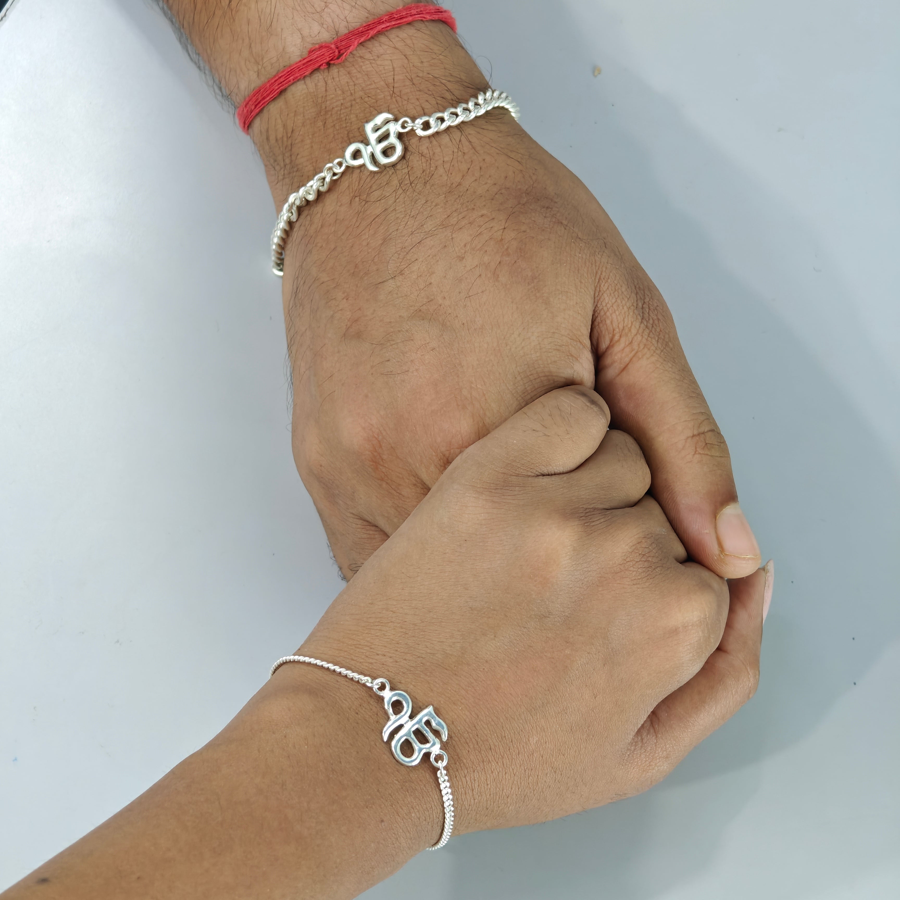 Couple Ek Onkar Set in 999 Pure Silver Plating