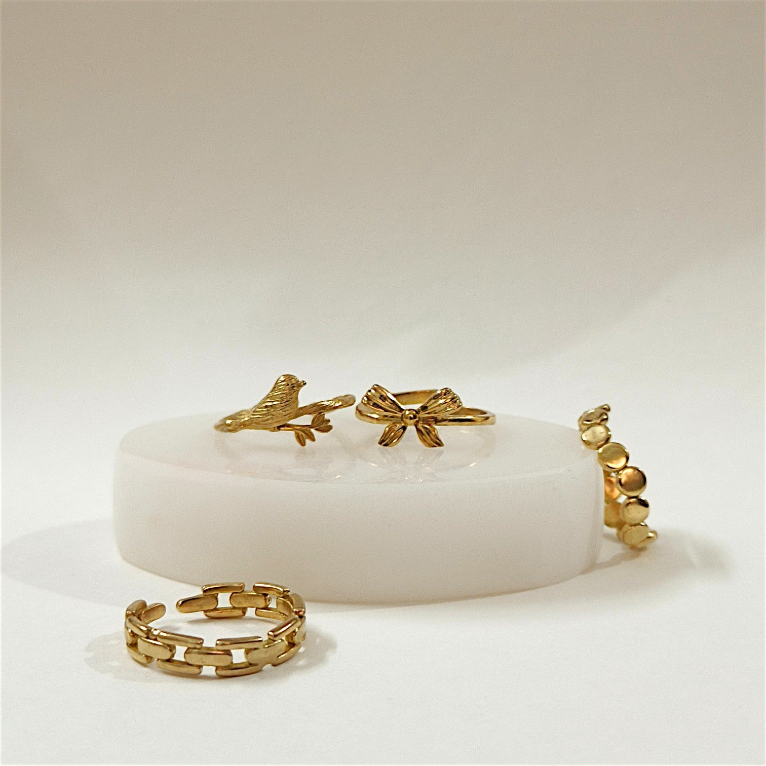 Trendy Fusion Ring Set of 4 in 18k Gold Plating