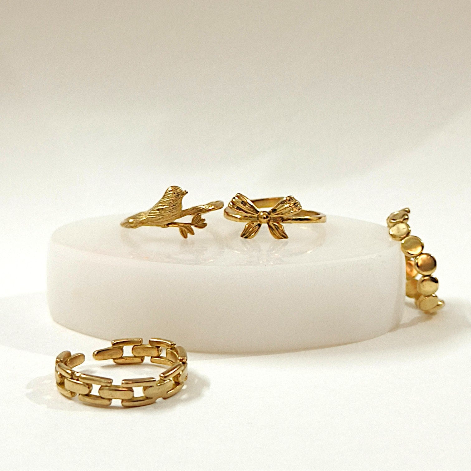 Trendy Fusion Ring Set of 4 in 18k Gold Plating