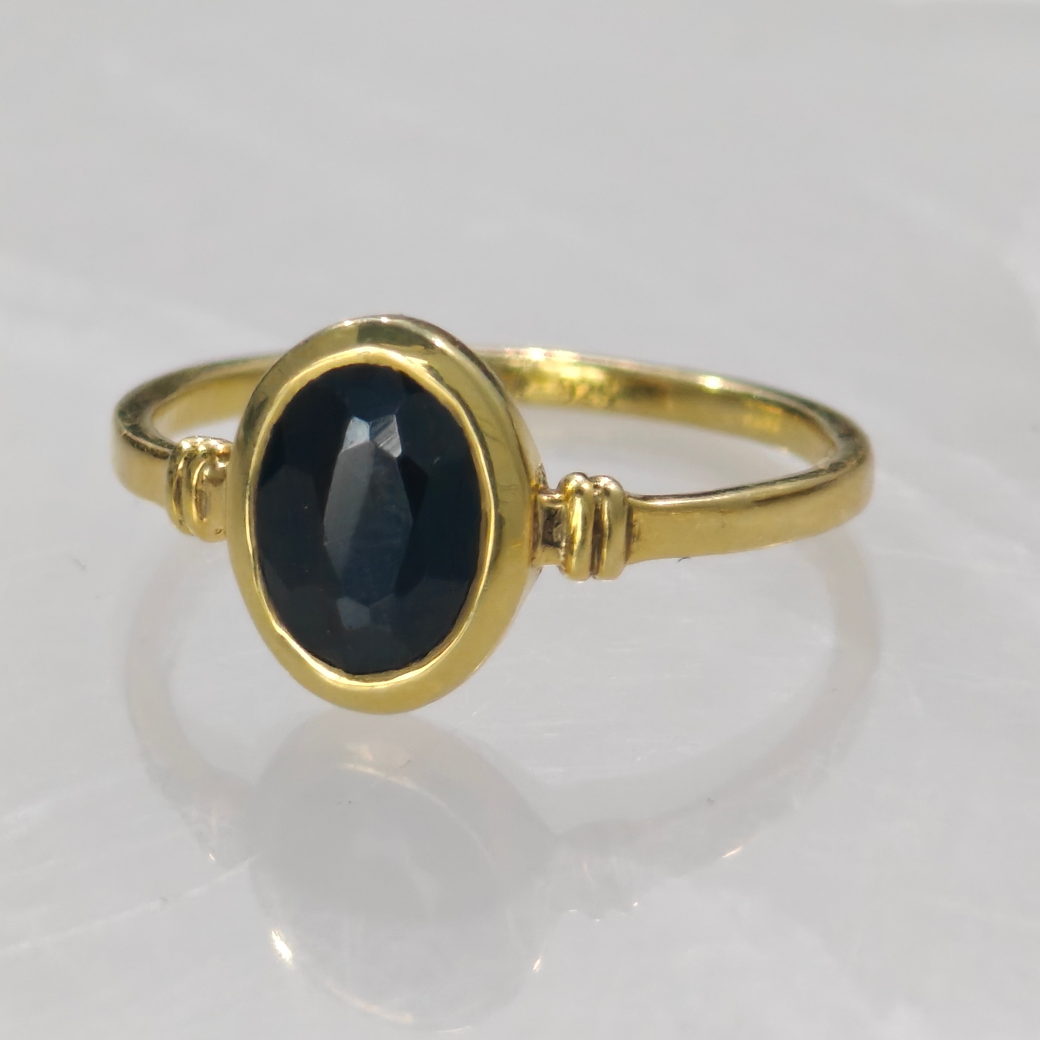 Midnight oval 925 silver ring