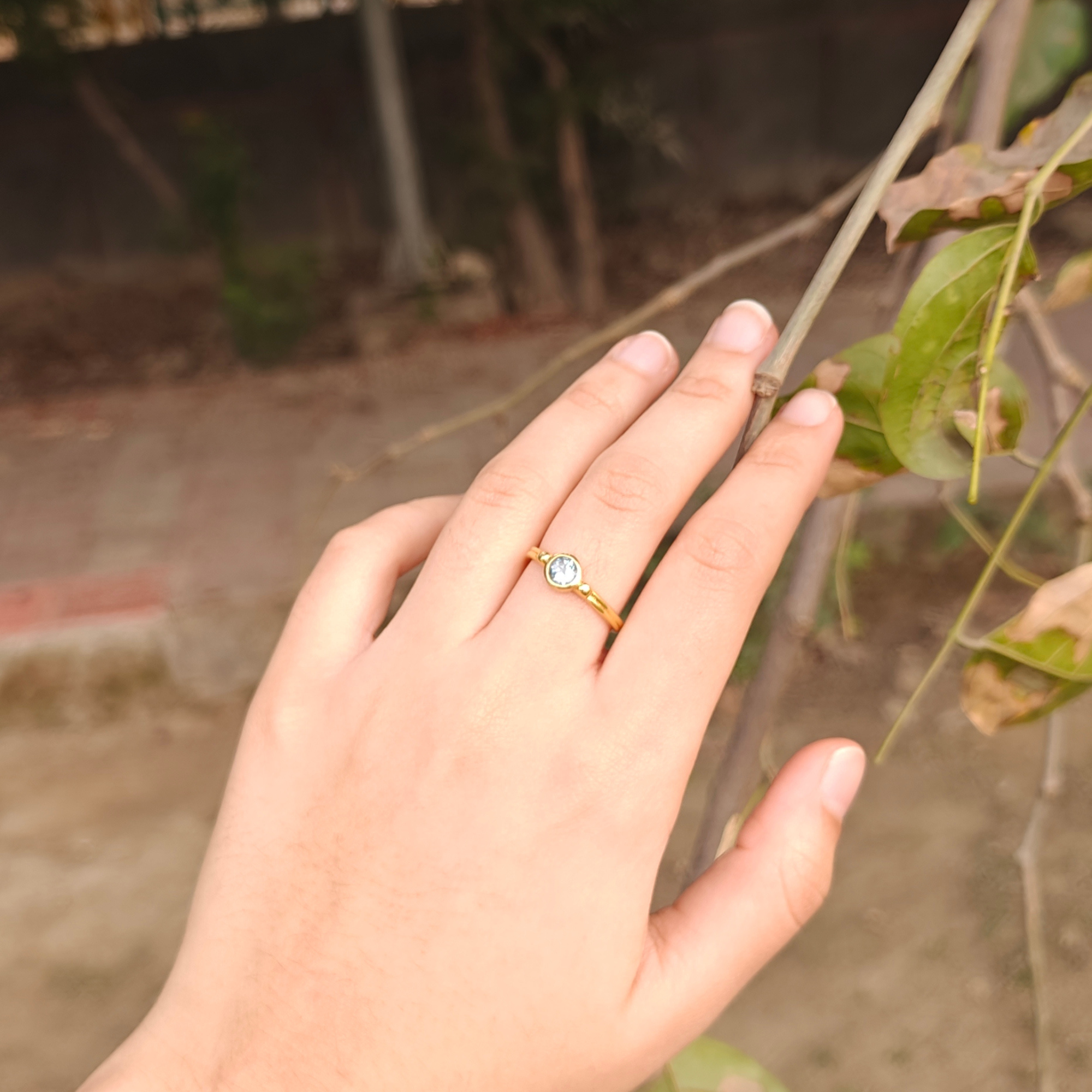 Celeste Blue Solitaire 925 silver Ring