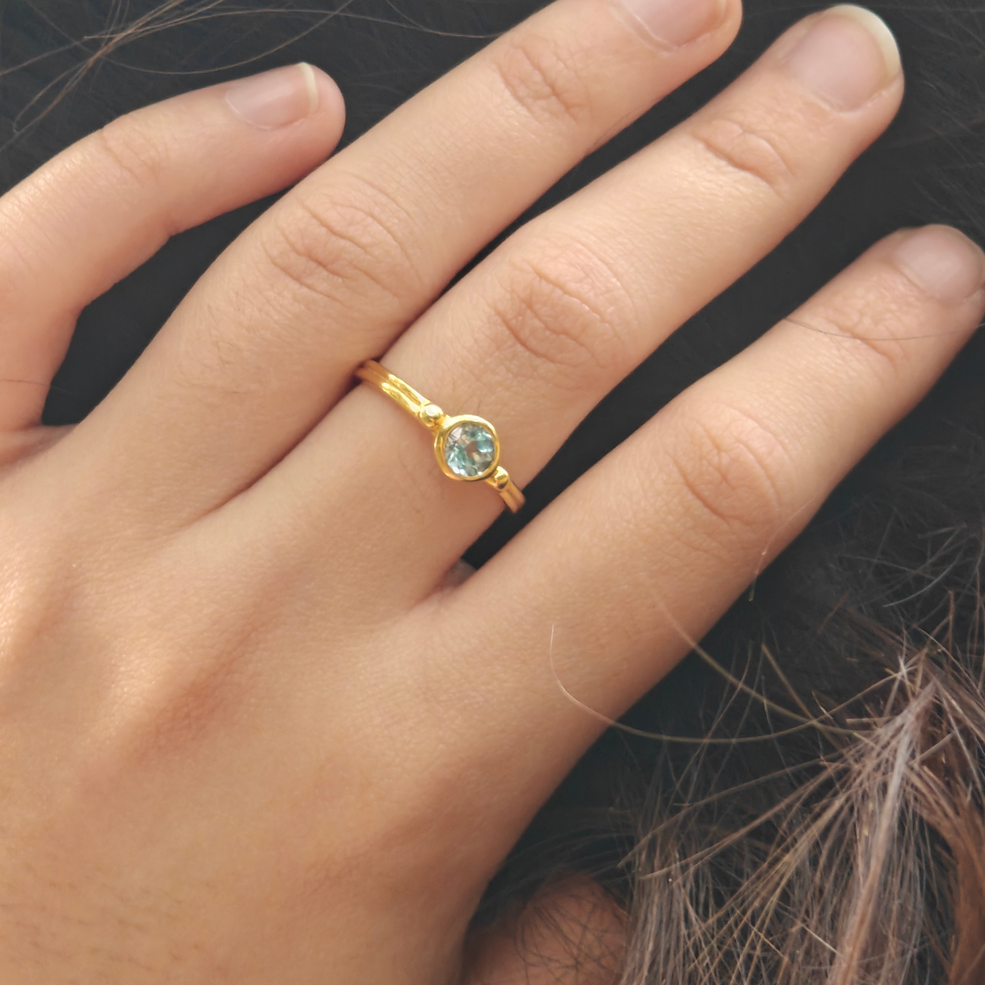 Celeste Blue Solitaire 925 silver Ring