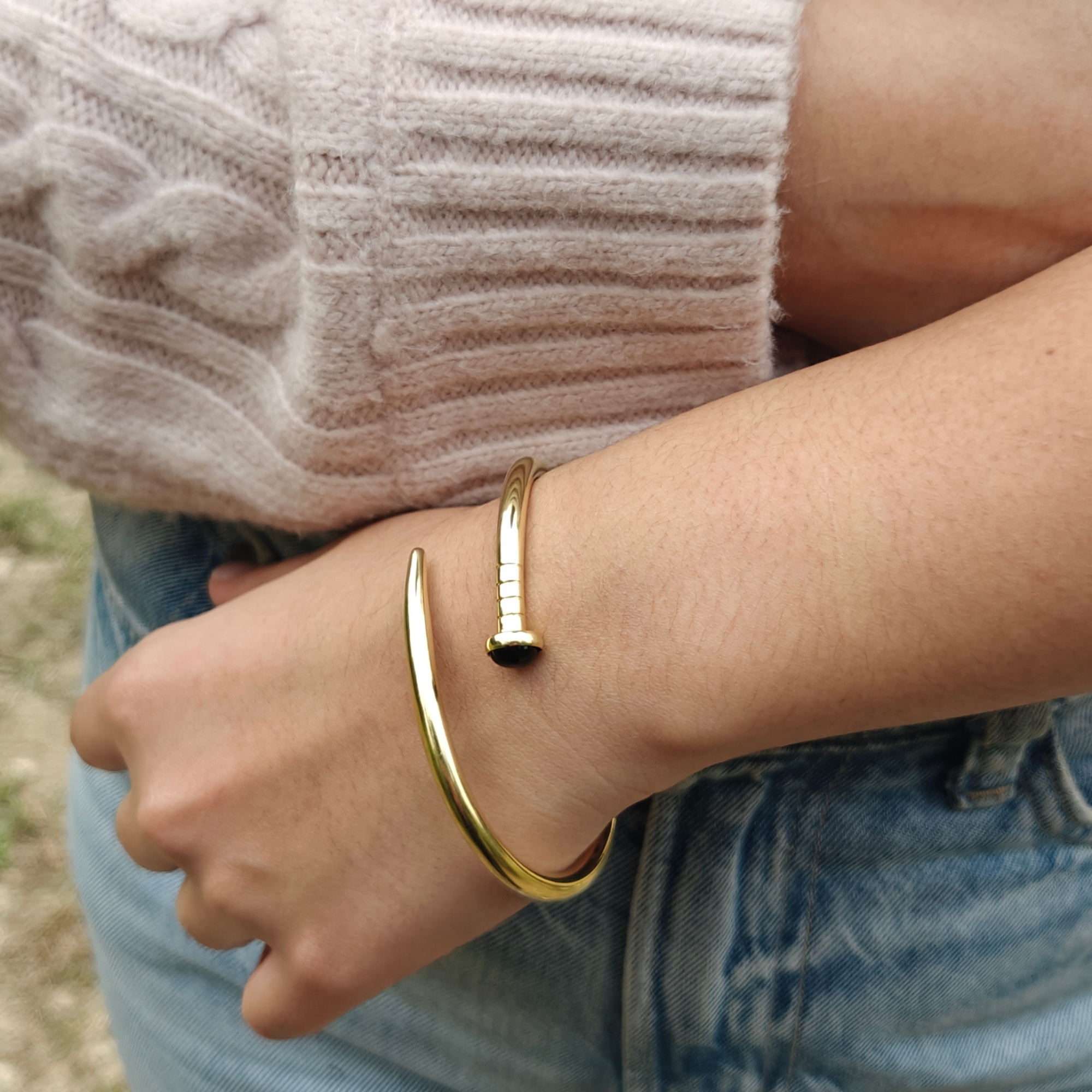Nail bangle bracelet