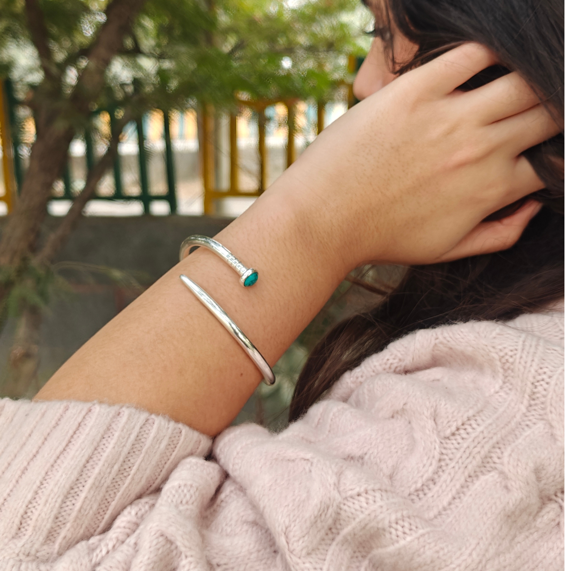 Nail bangle bracelet