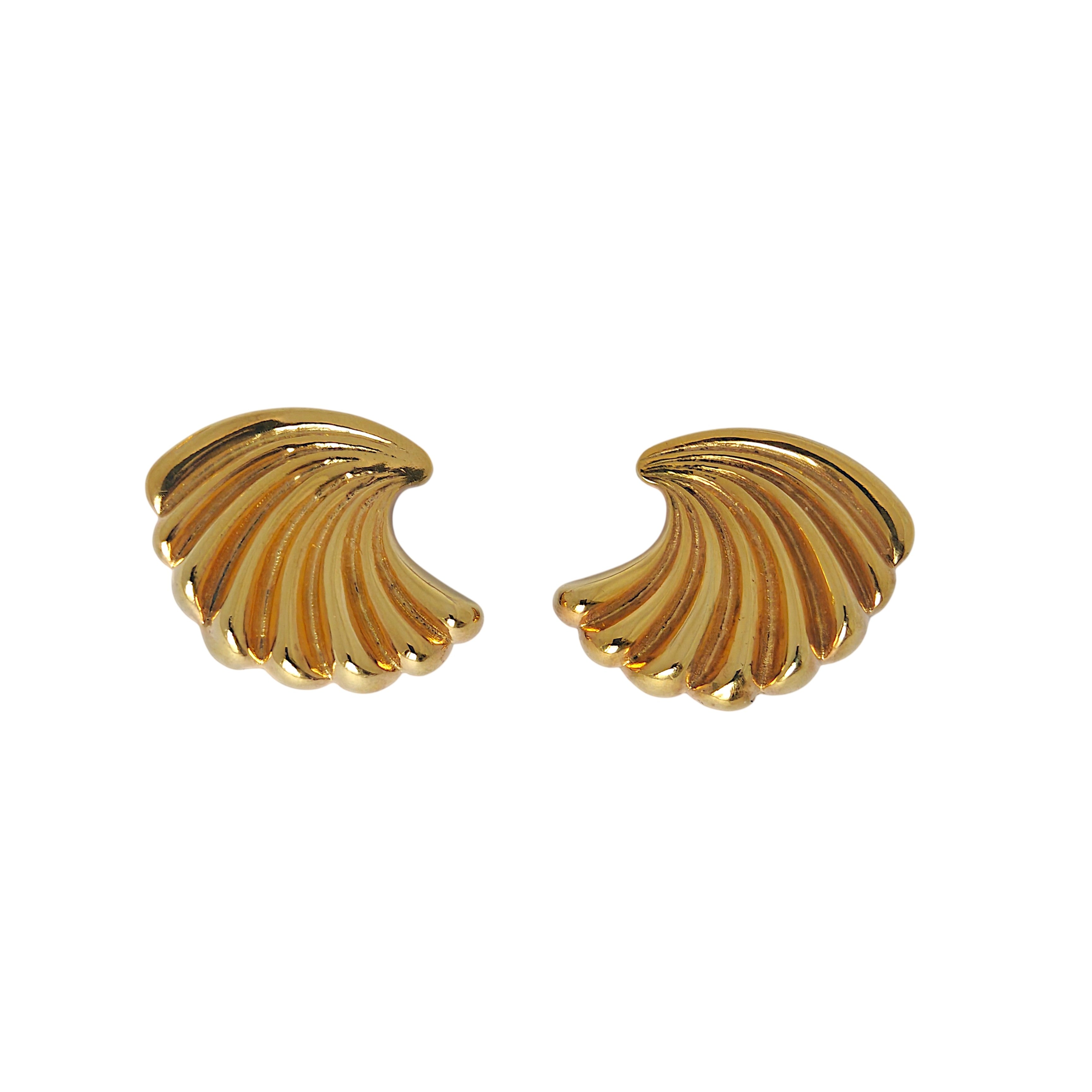 Golden Shell Studs in 18k Gold Plating