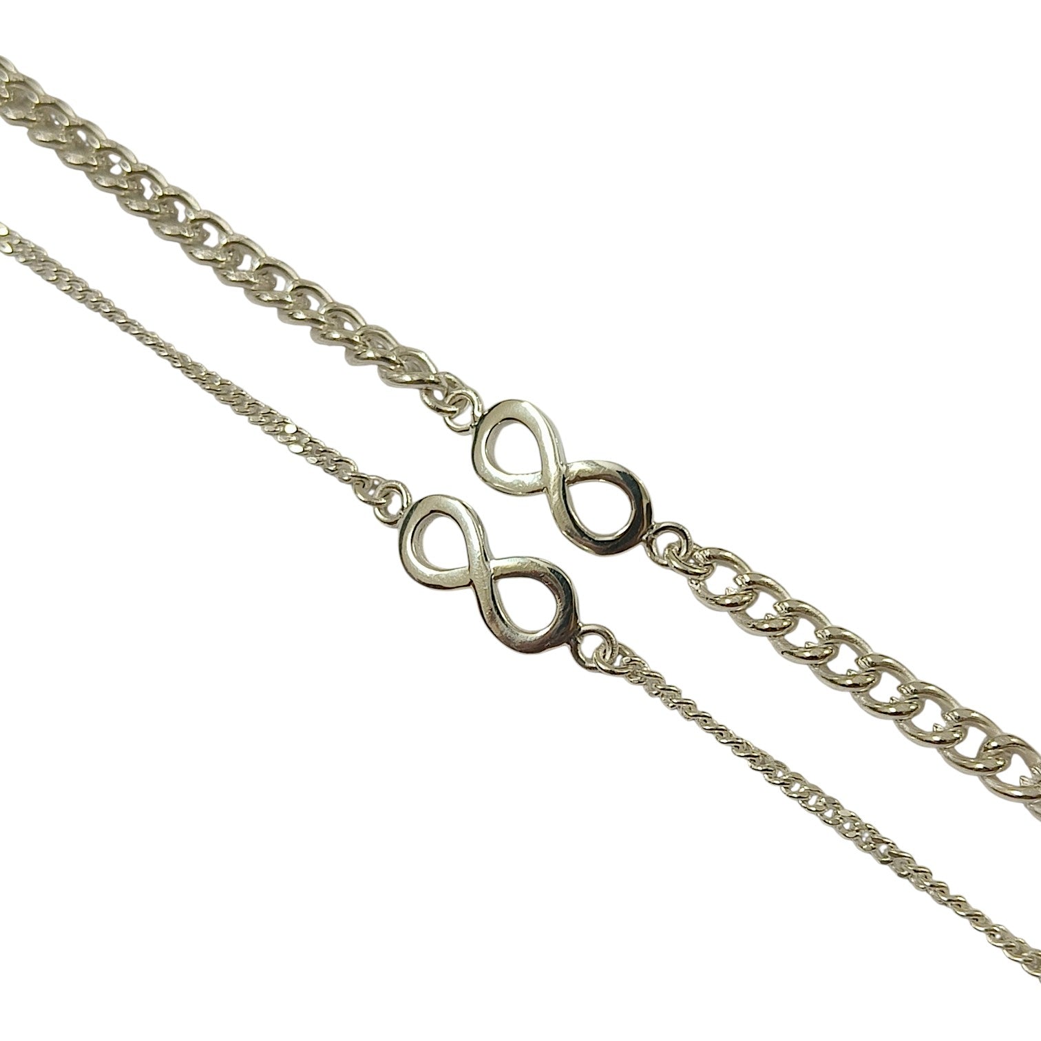 Couple Infinity Bracelet Set in 999 Pure Silver Plating