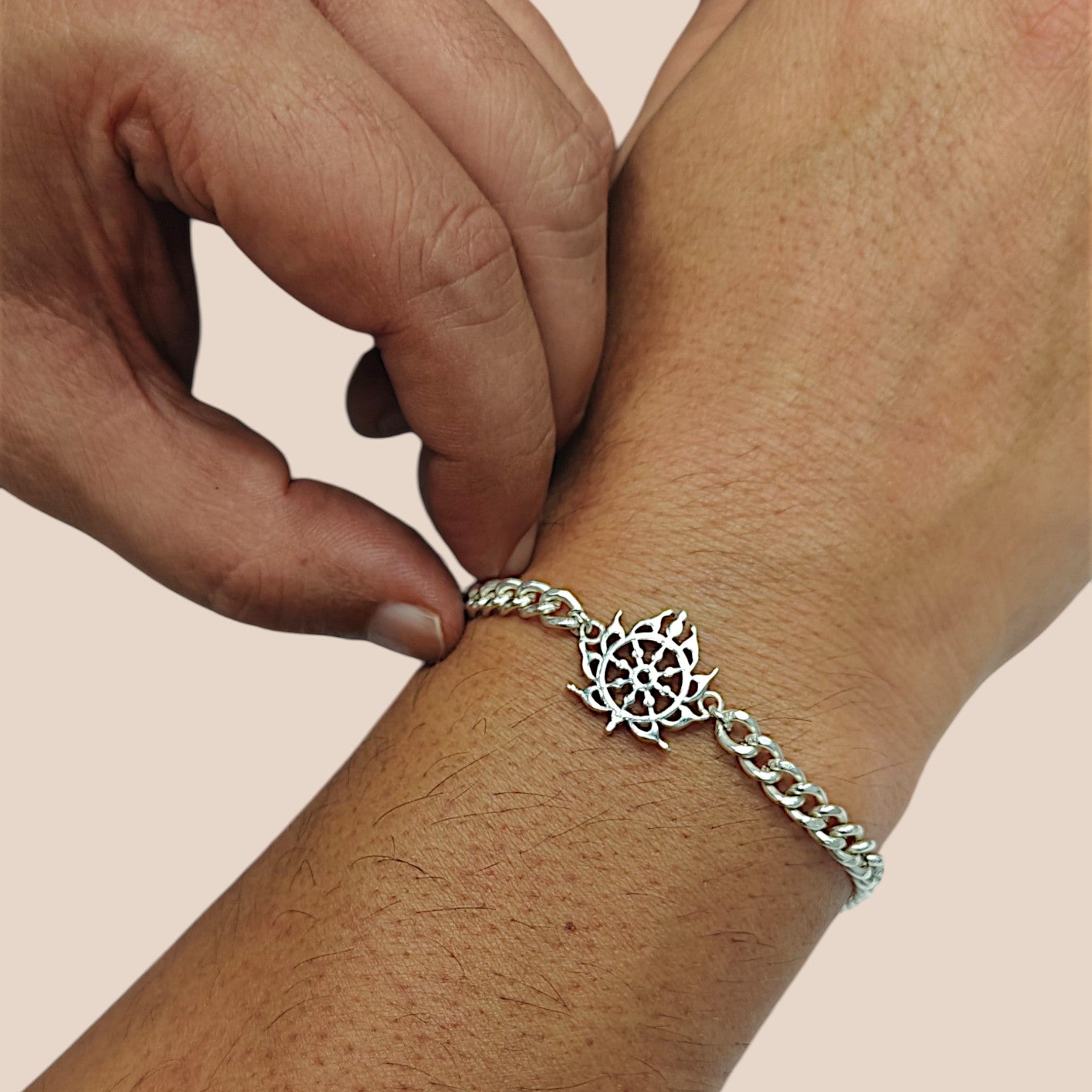 Men’s Sudarshan Chakra Bracelet in 999 Pure Silver Plating