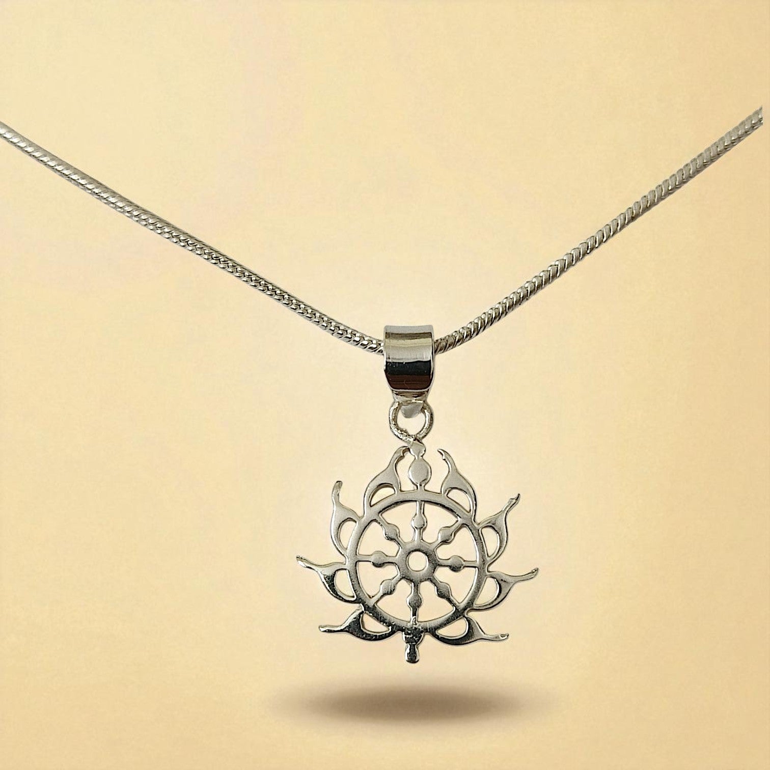 Unisex Sudarshan Chakra Pendant in 999 Pure Silver Plating