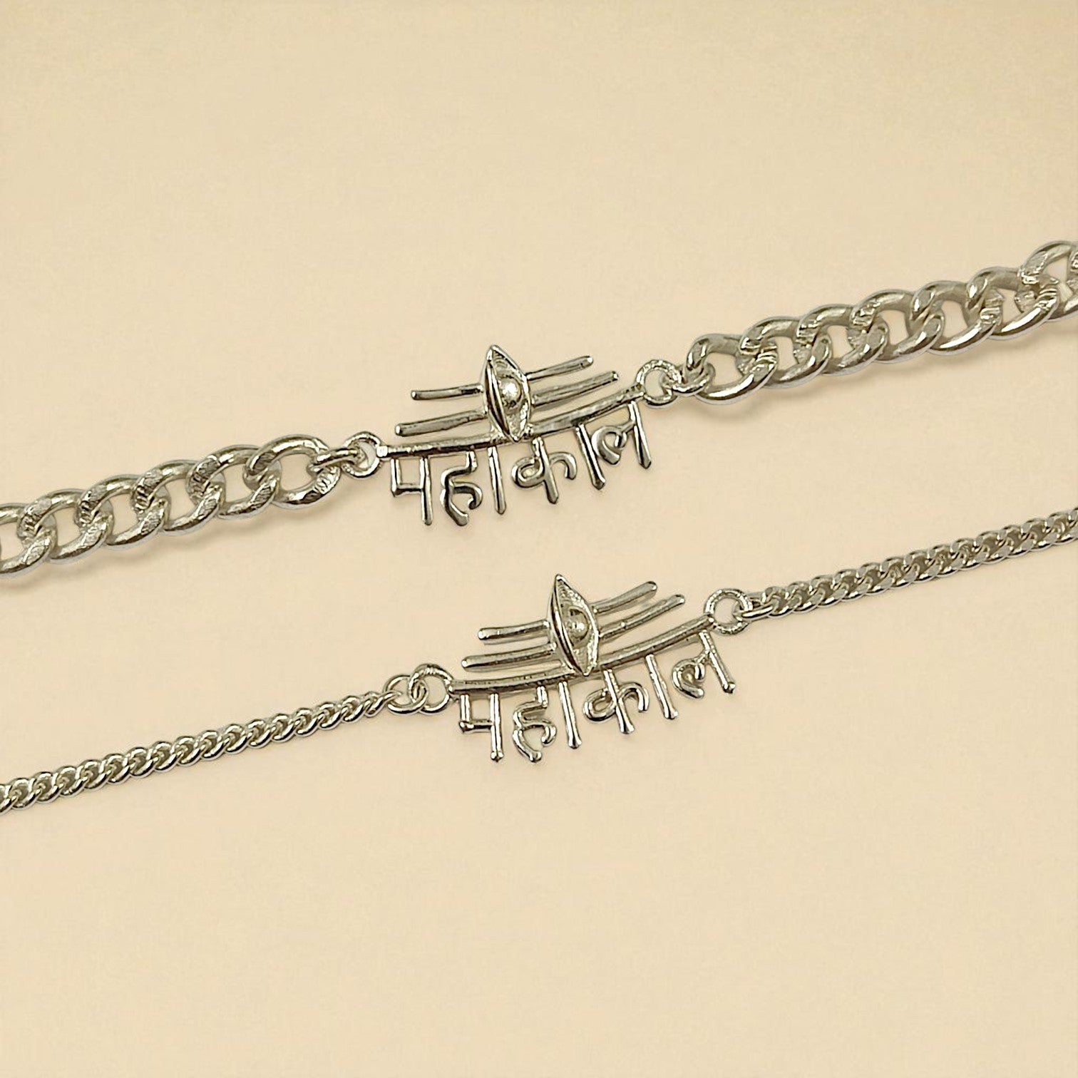 Couple Mahakal Bracelet in 999 Pure Silver Plating