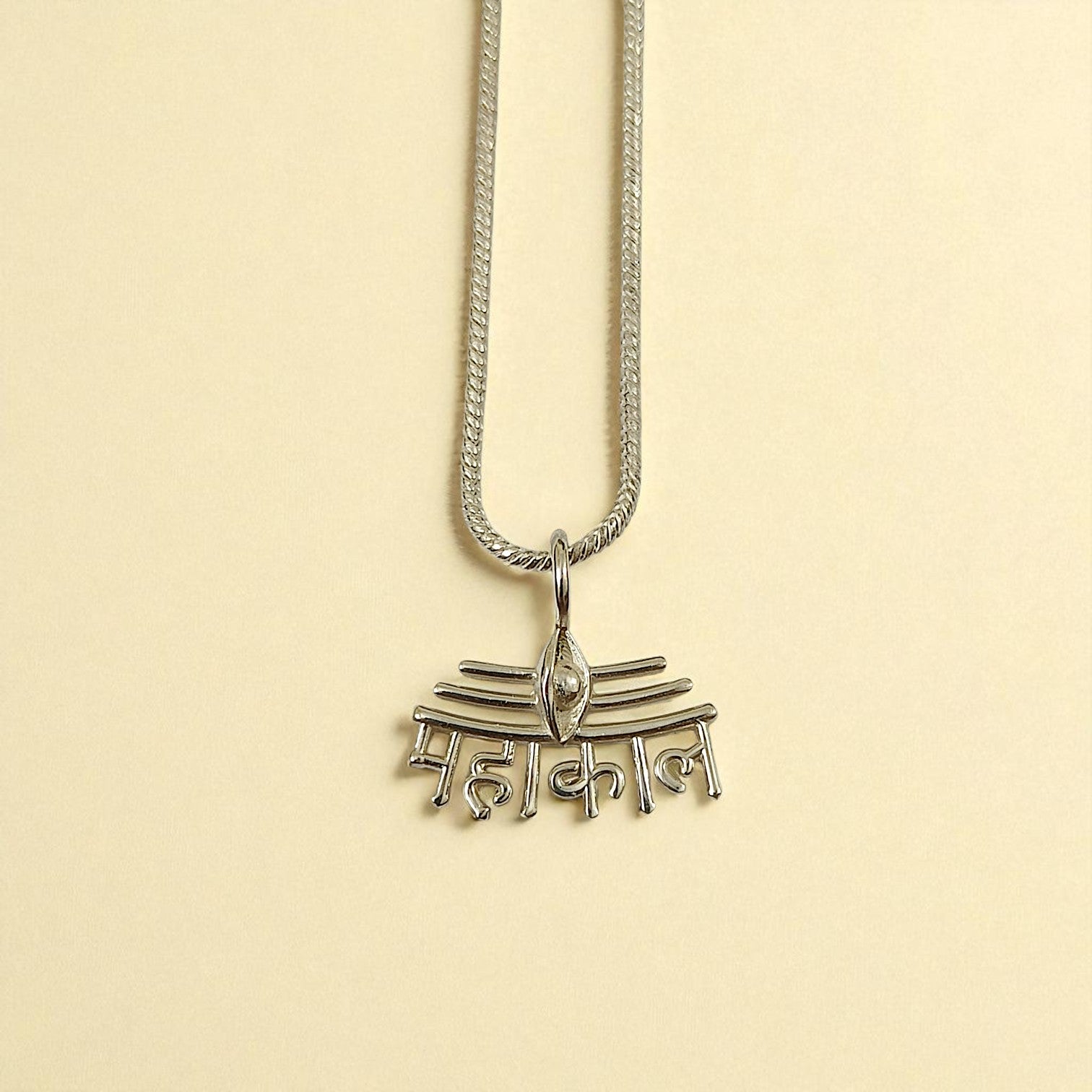Unisex Mahakal Necklace in 999 Pure Silver Plating