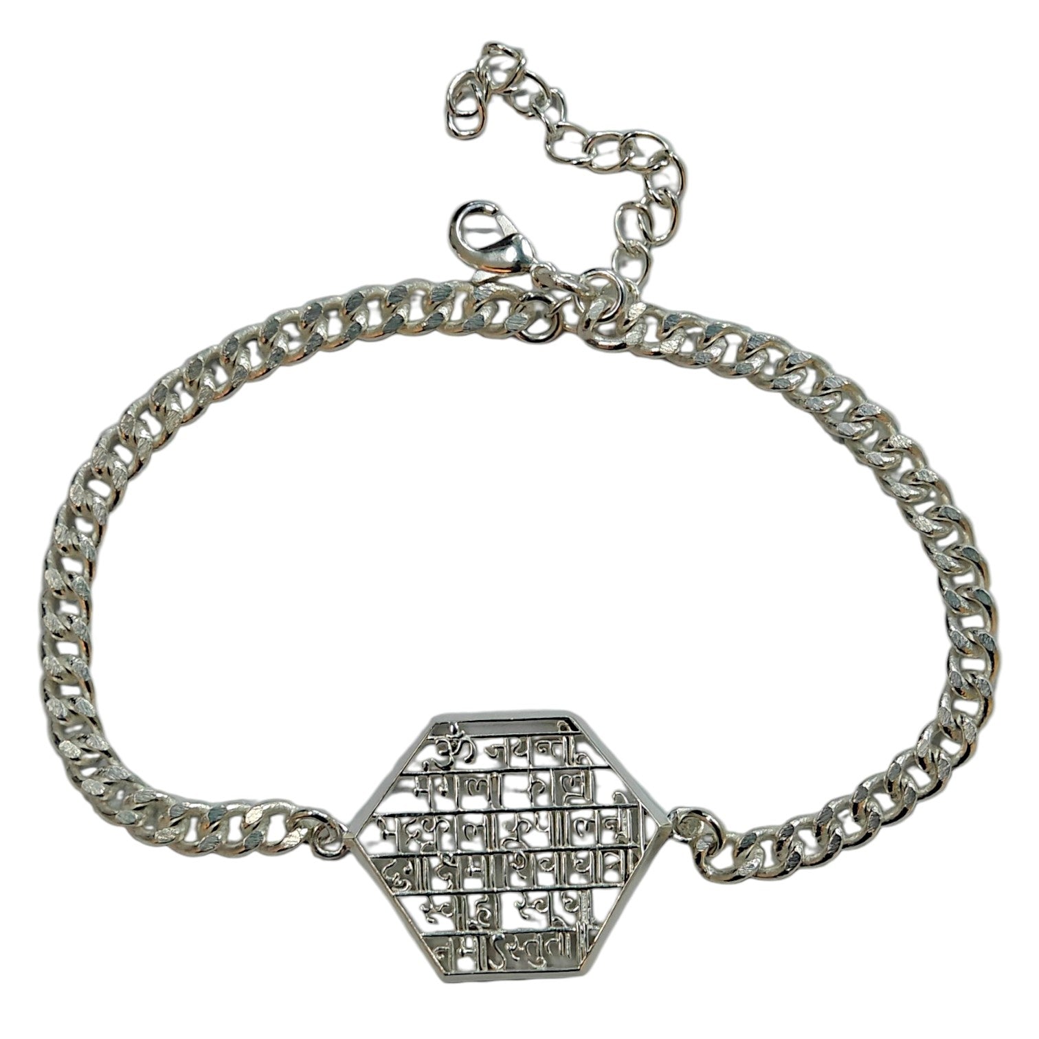 Men Maha Kali Mantra Bracelet in 999 Pure Silver Plating