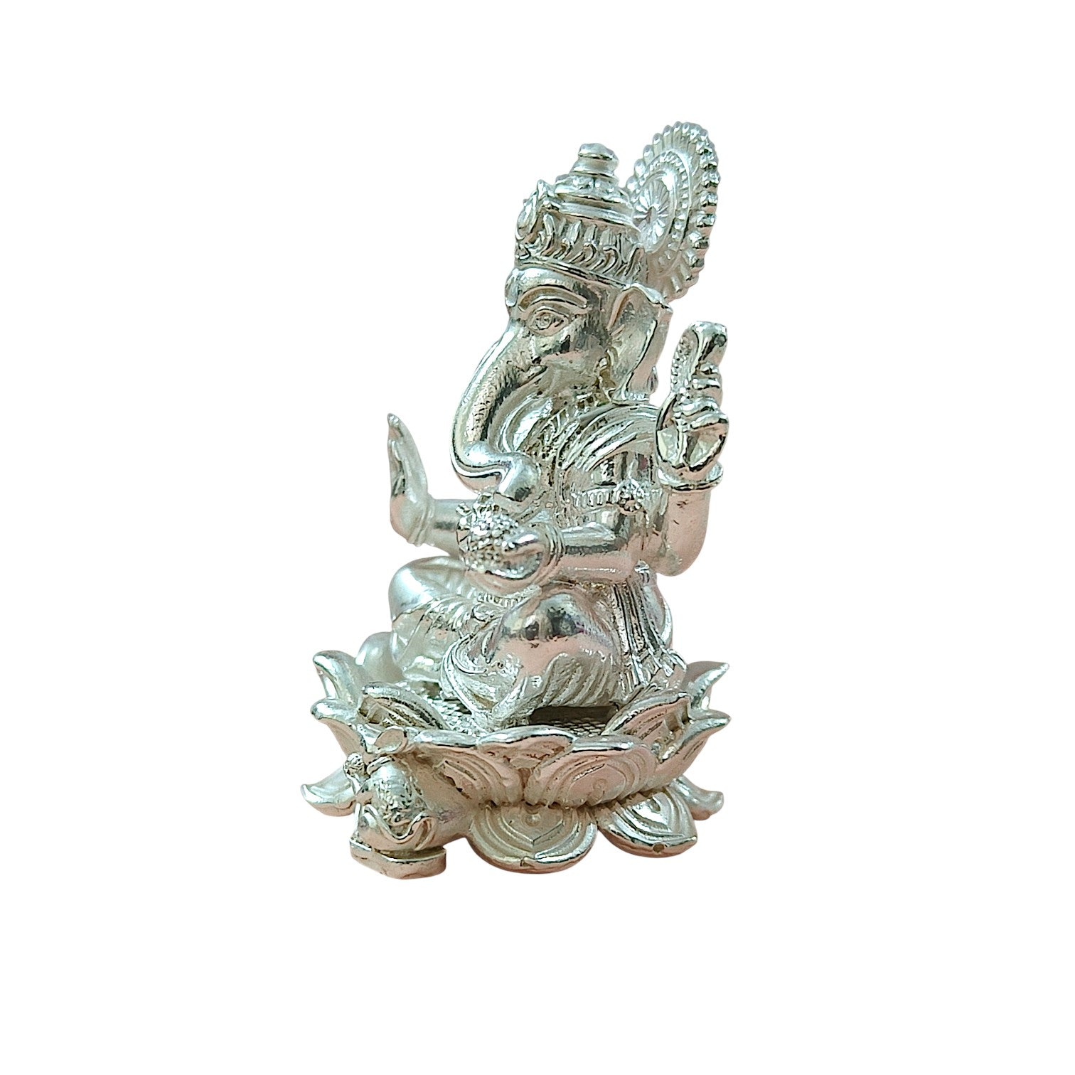 Mini Ganesh Ji Murti in 999 Pure Silver Plating