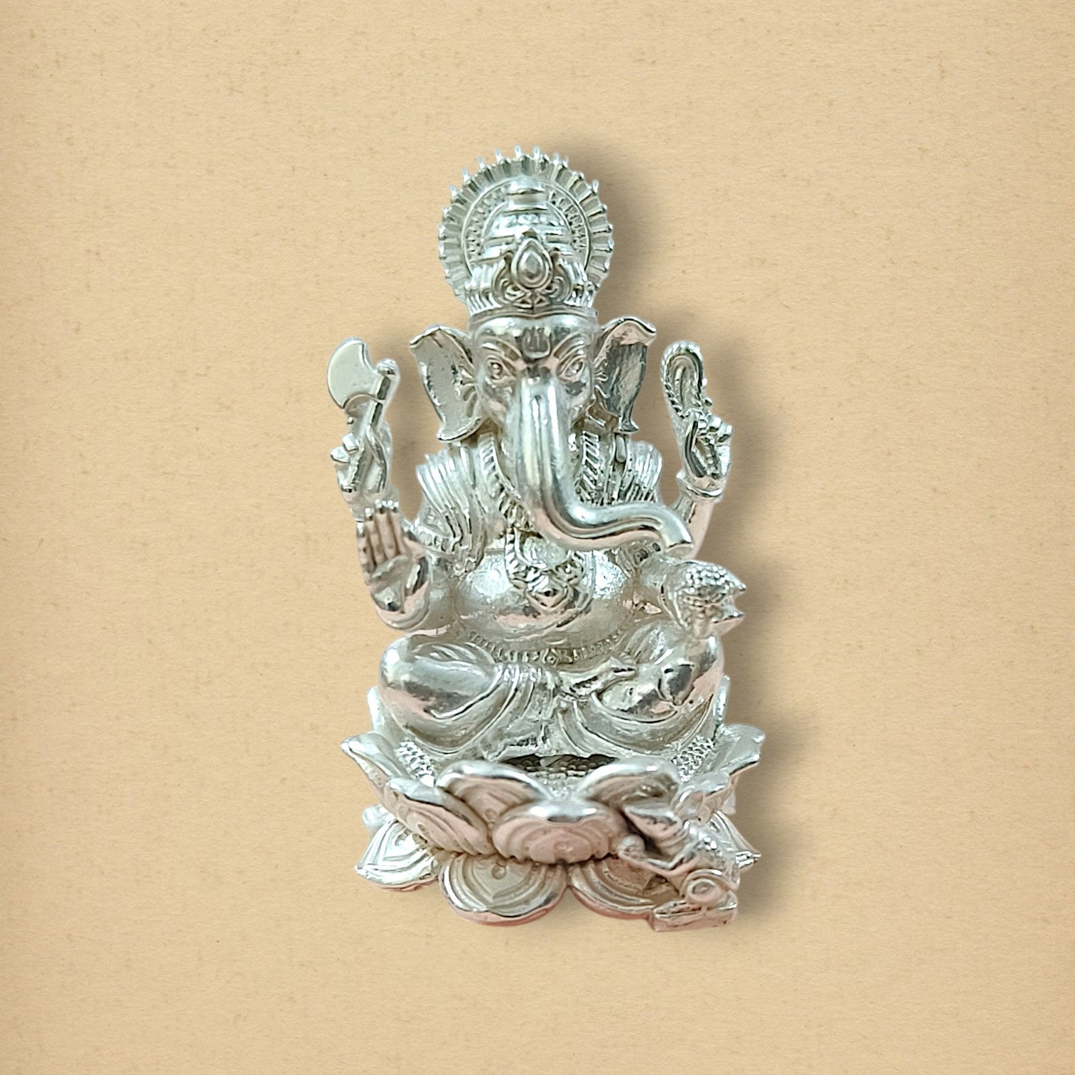 Mini Ganesh Ji Murti in 999 Pure Silver Plating