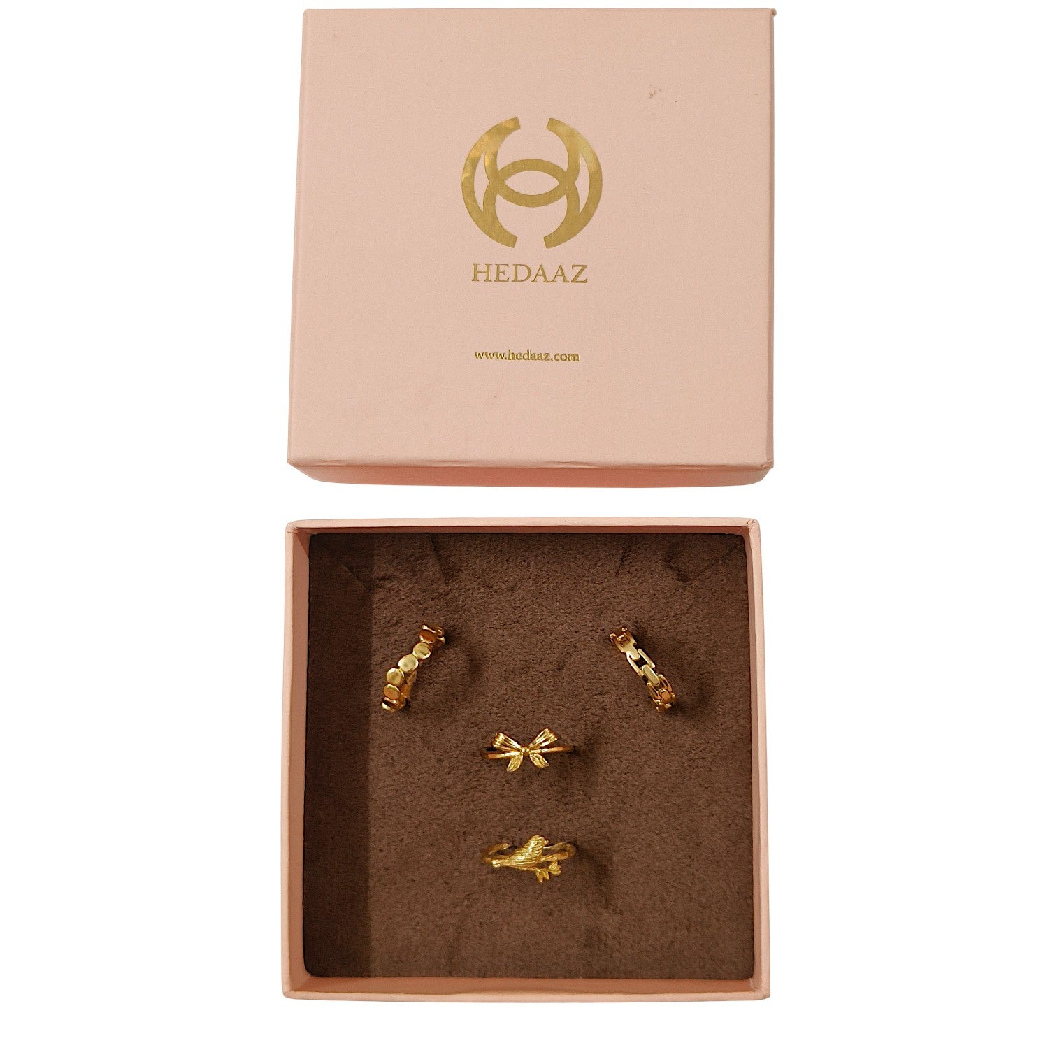 Trendy Fusion Ring Set of 4 in 18k Gold Plating