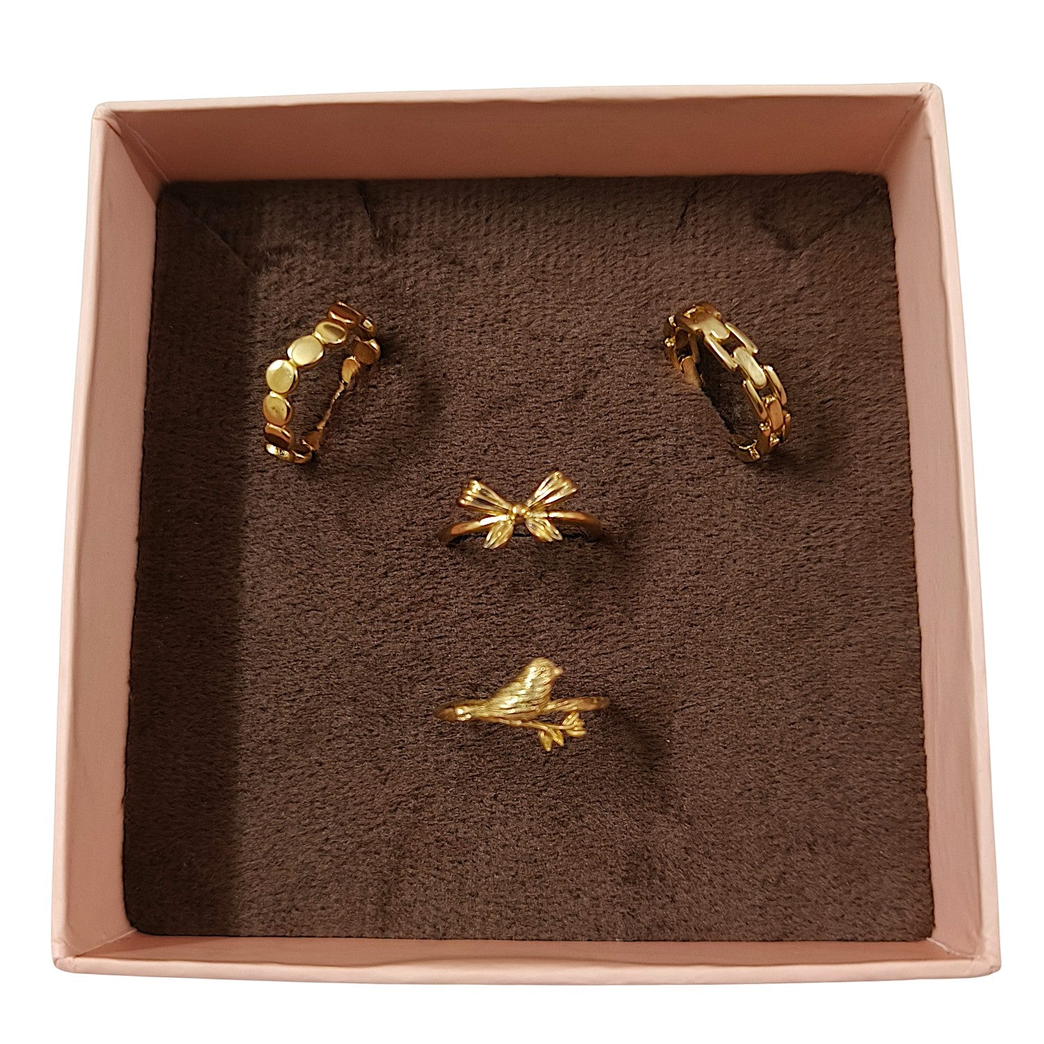 Trendy Fusion Ring Set of 4 in 18k Gold Plating