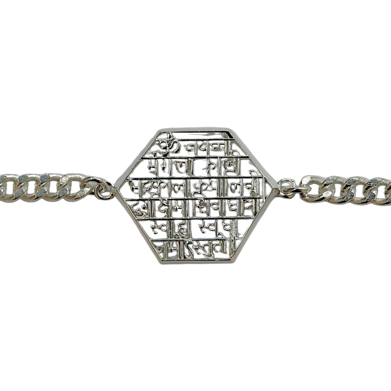 Men Maha Kali Mantra Bracelet in 999 Pure Silver Plating